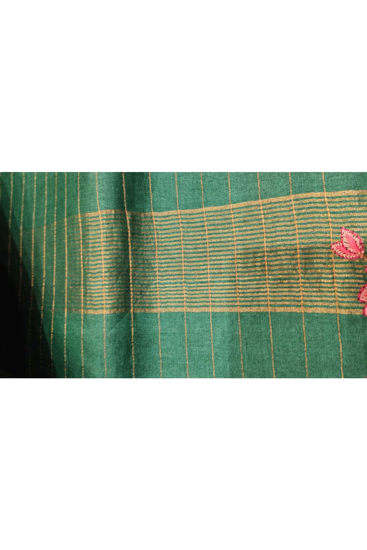 Designer Tussar Green Saree