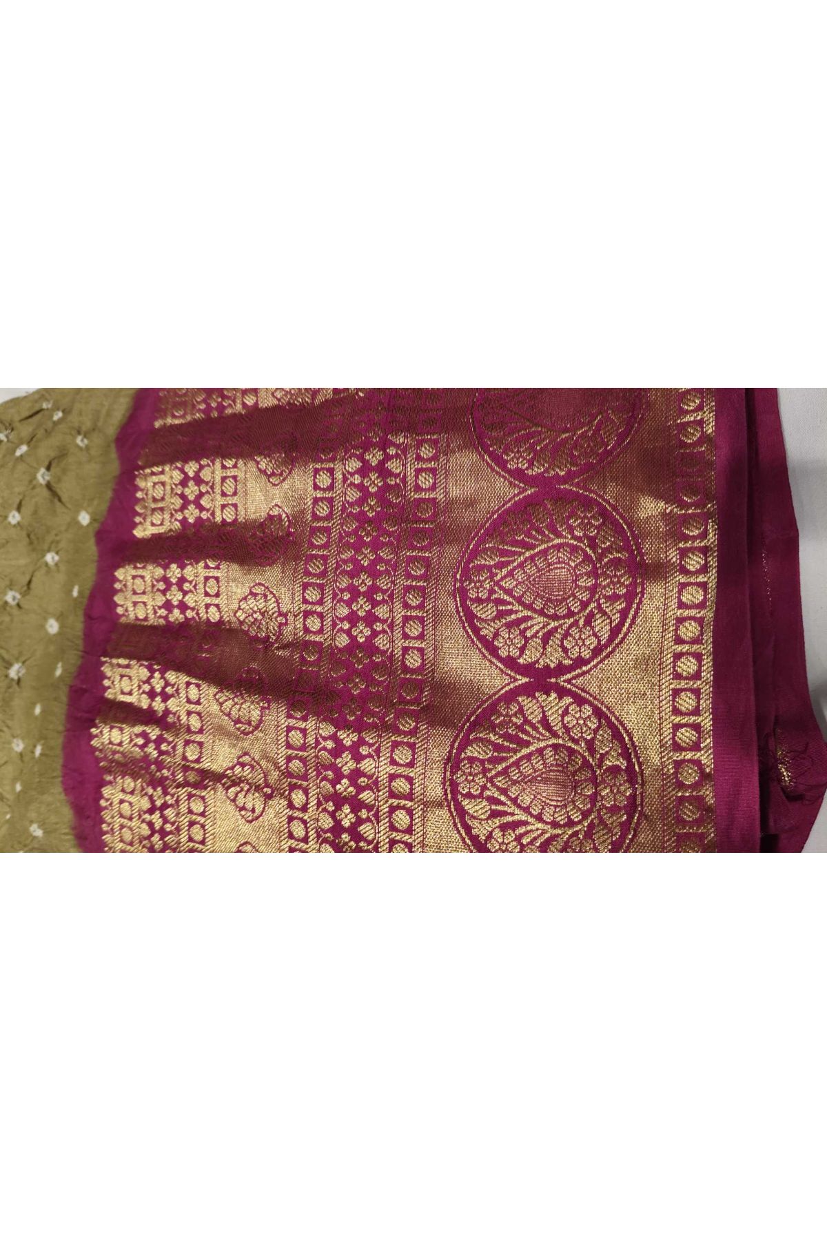 Bandhani Silk Brown Saree