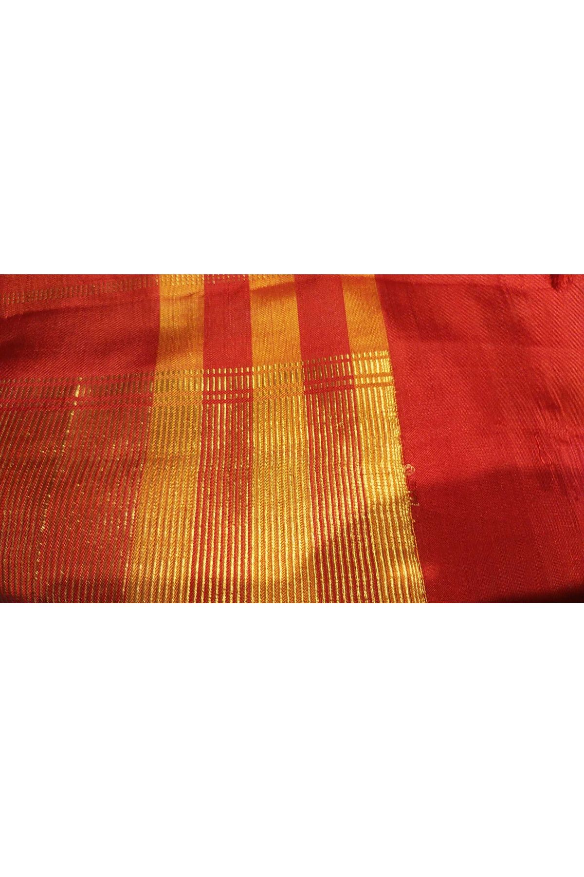 Gadwal Silk Sea Blue Saree With Plain Checks Border