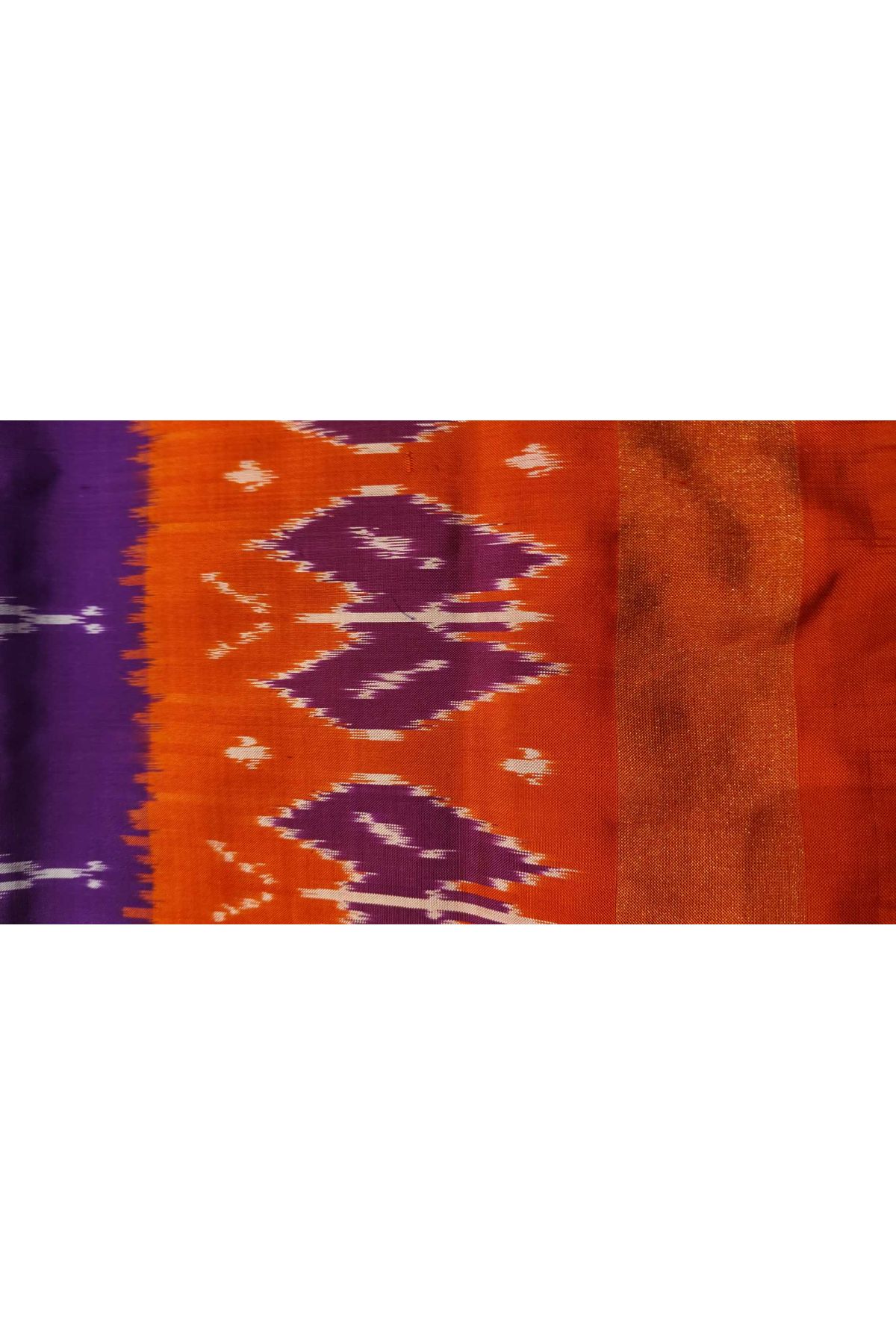 Ikat Silk Violet Saree