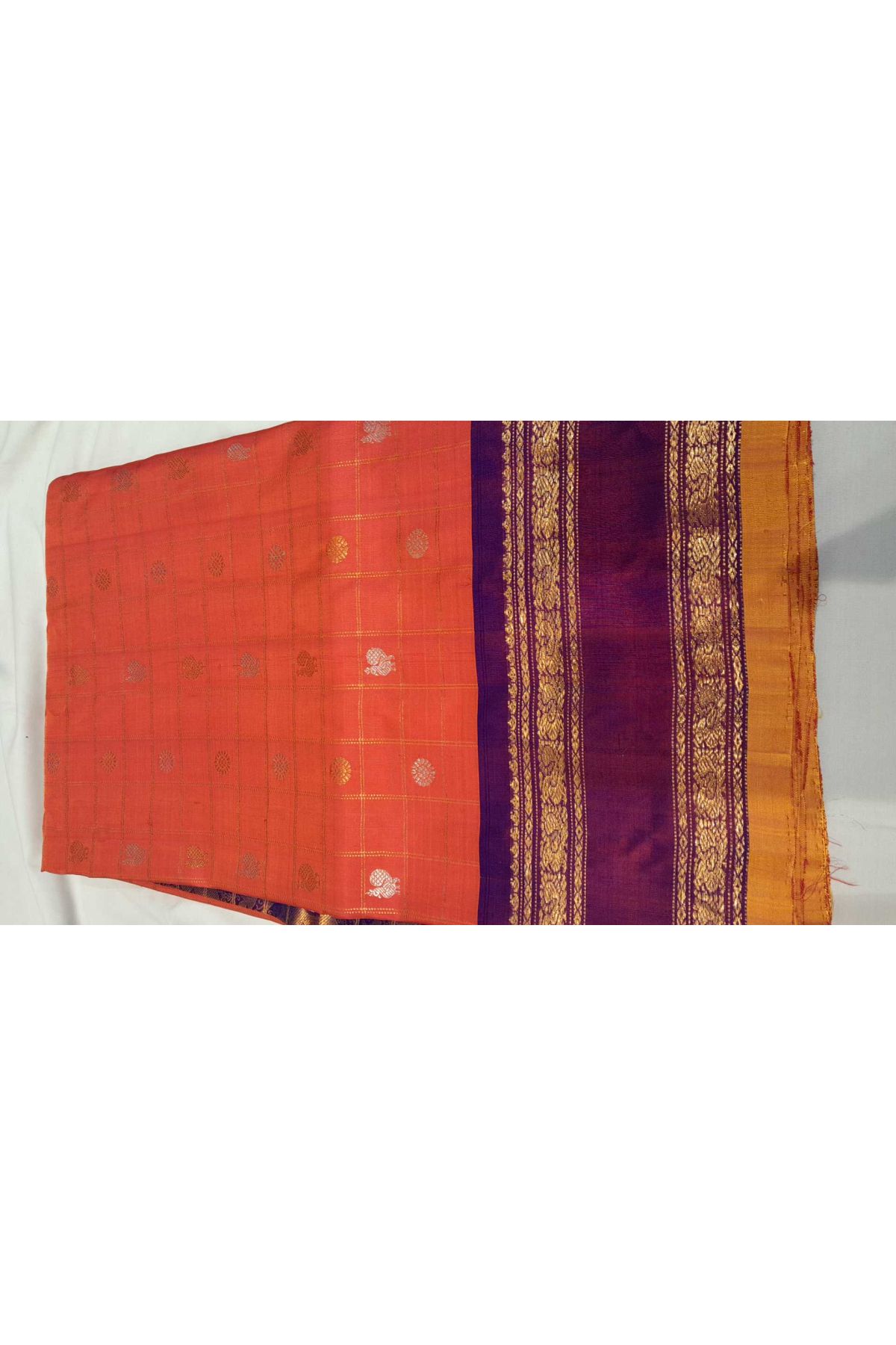 Gadwal Silk Orange Saree