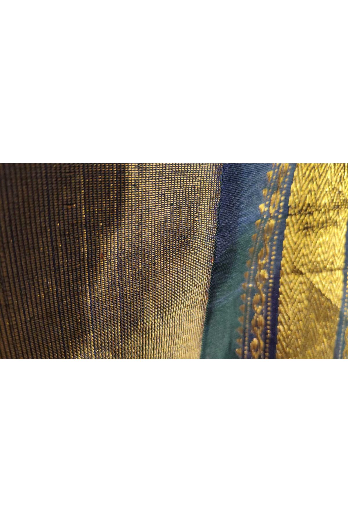 Gadwal Silk Orange Saree With Tanjore Hand Painted Border