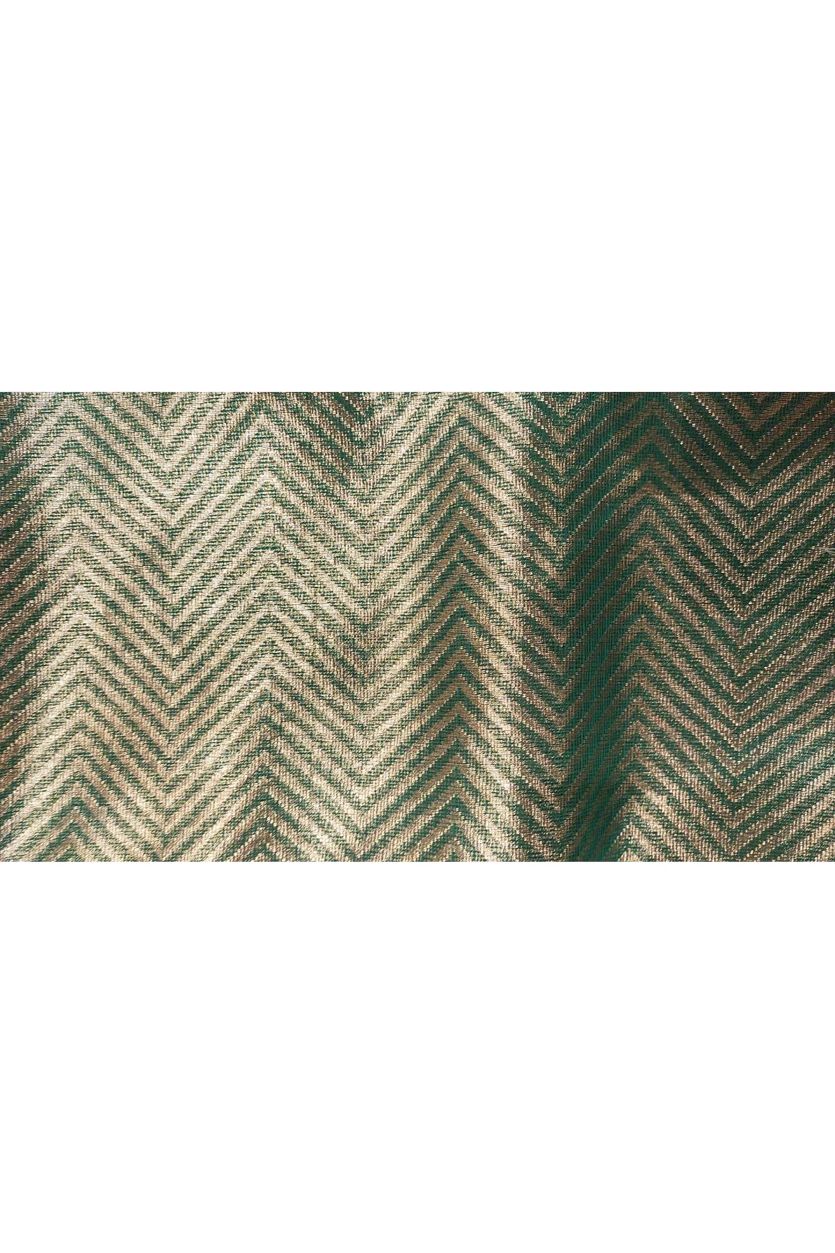 Zari Kota Cotton Bottle Green Tissue Saree