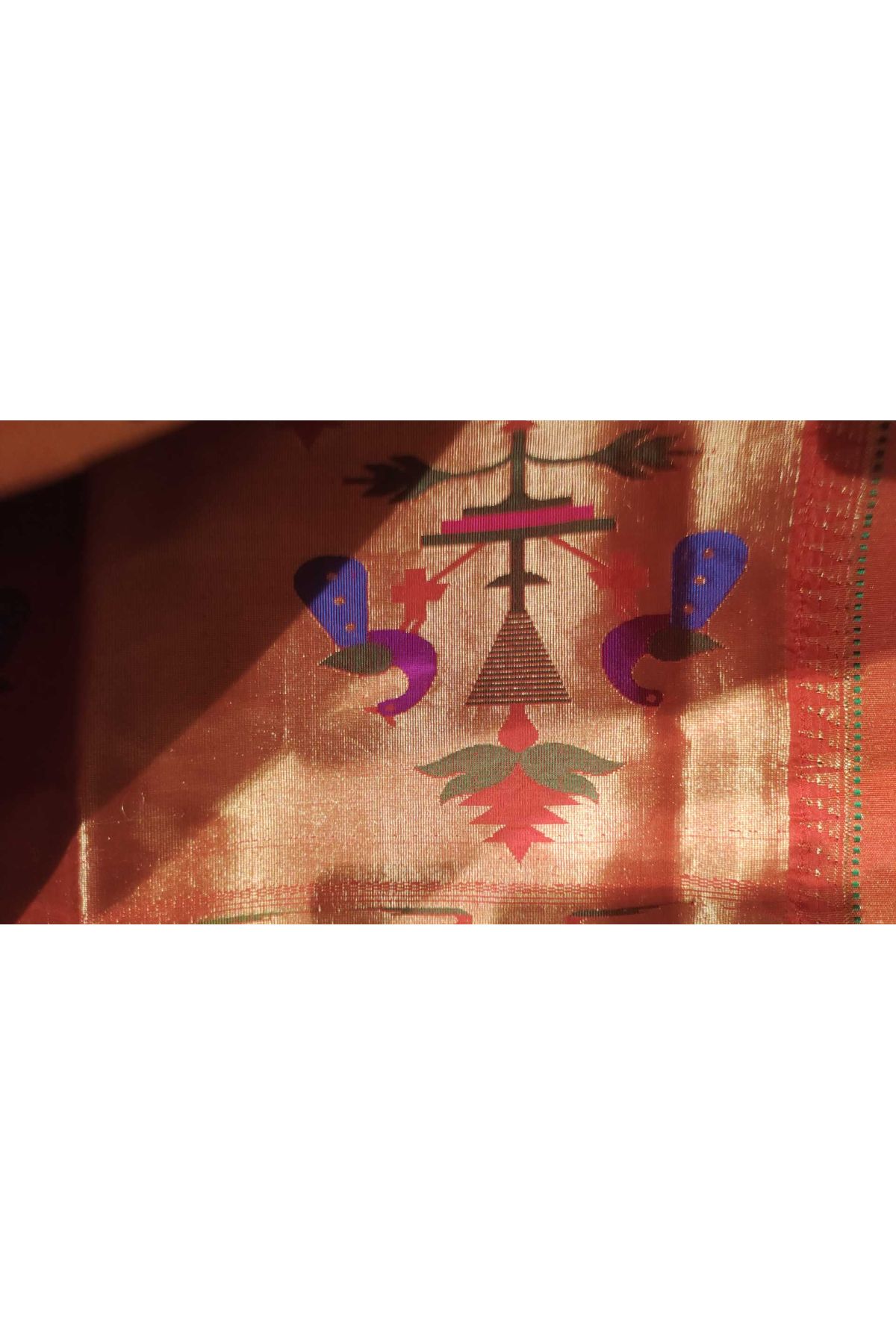 Paithani Silk Mustard Saree With All Over Muniya Buttis Body And Double Muniyas Border