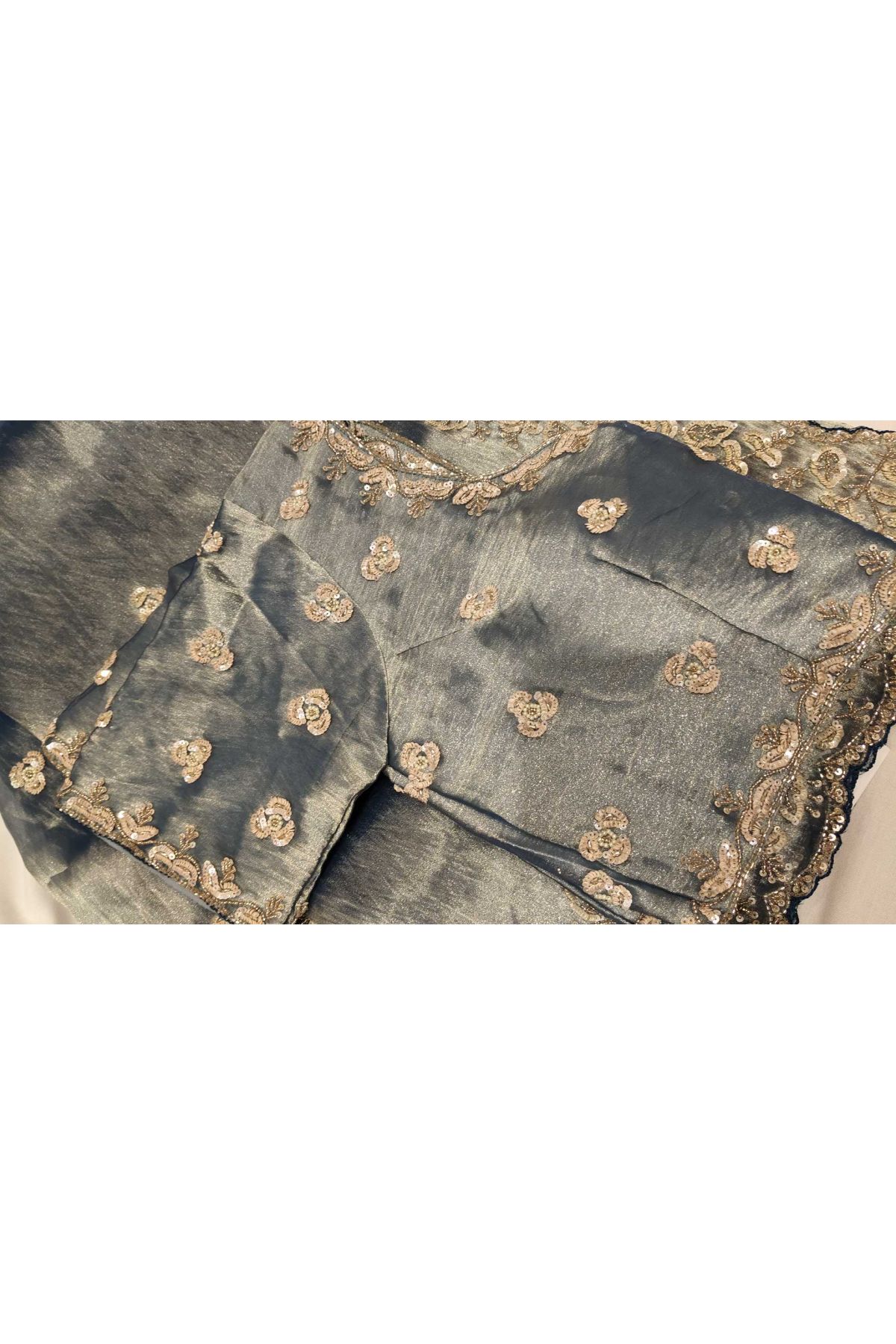 Fancy Tissue Dual Colour Saree