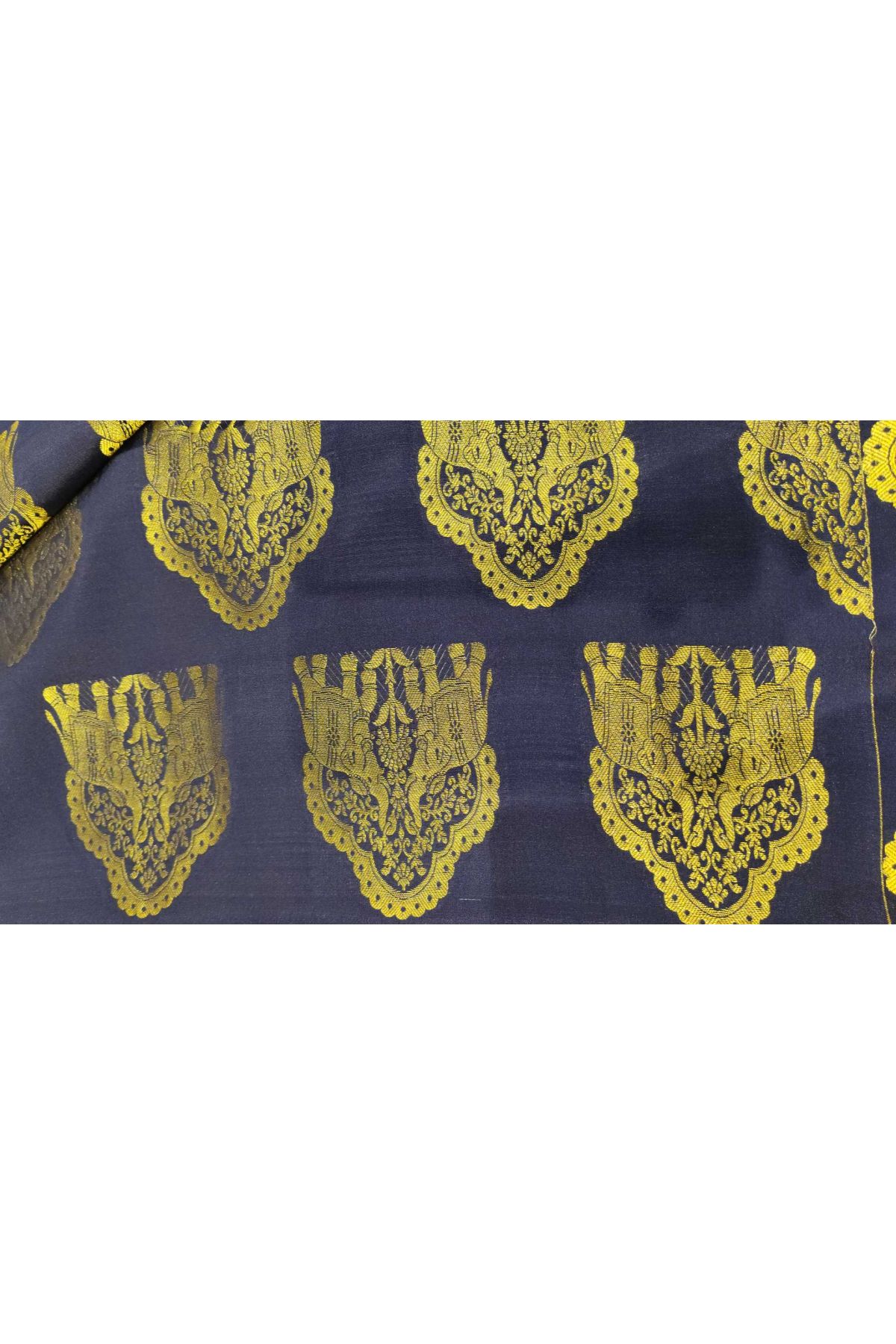 Mysore Crepe Navy Blue Saree
