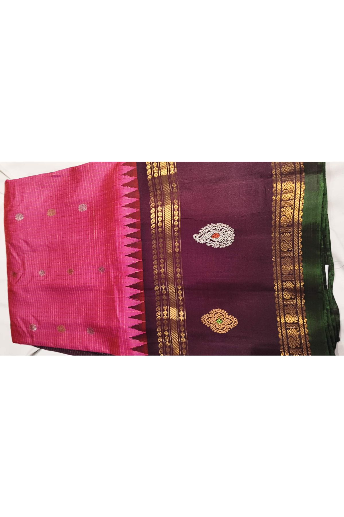 Gadwal Silk Pink Saree