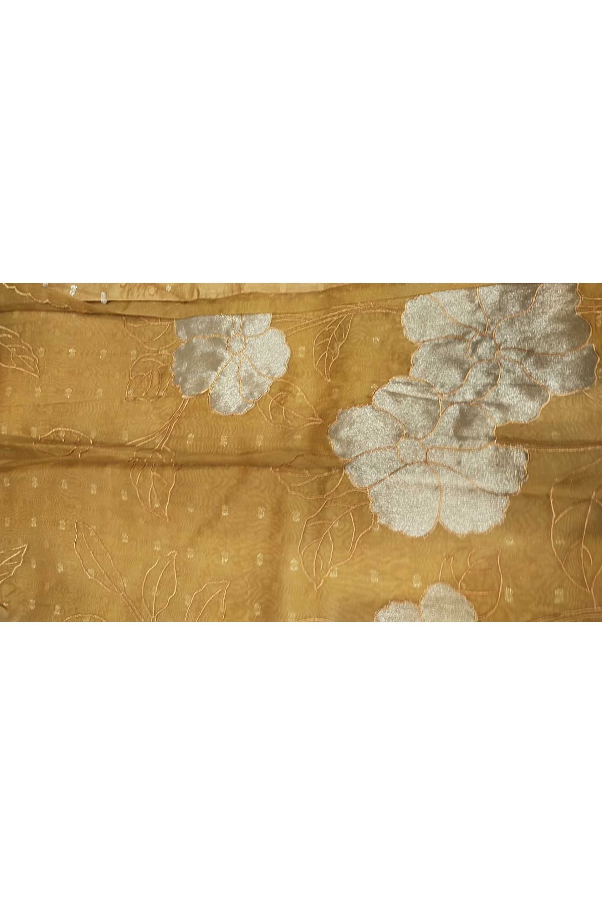 Designer Organza Yellow Saree