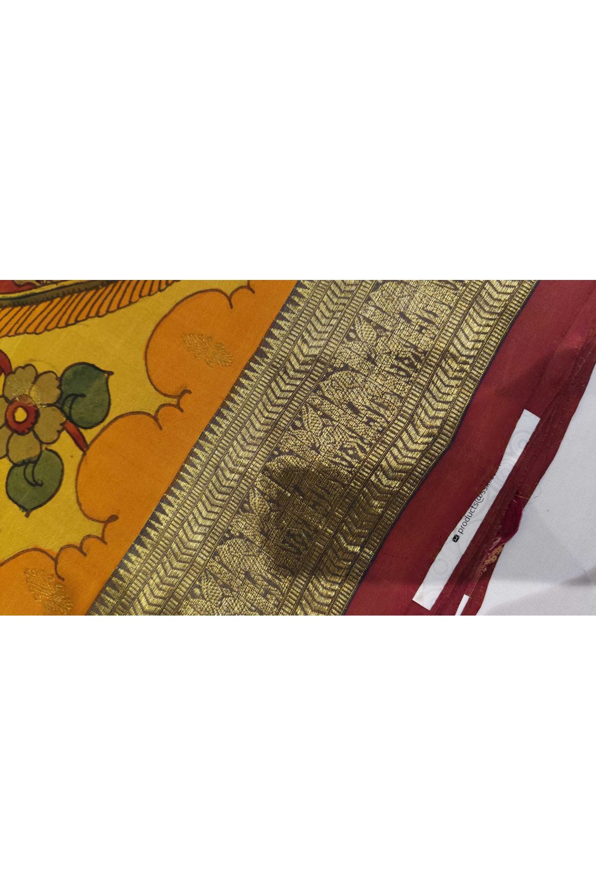 Kalamkari Silk Mustard Saree