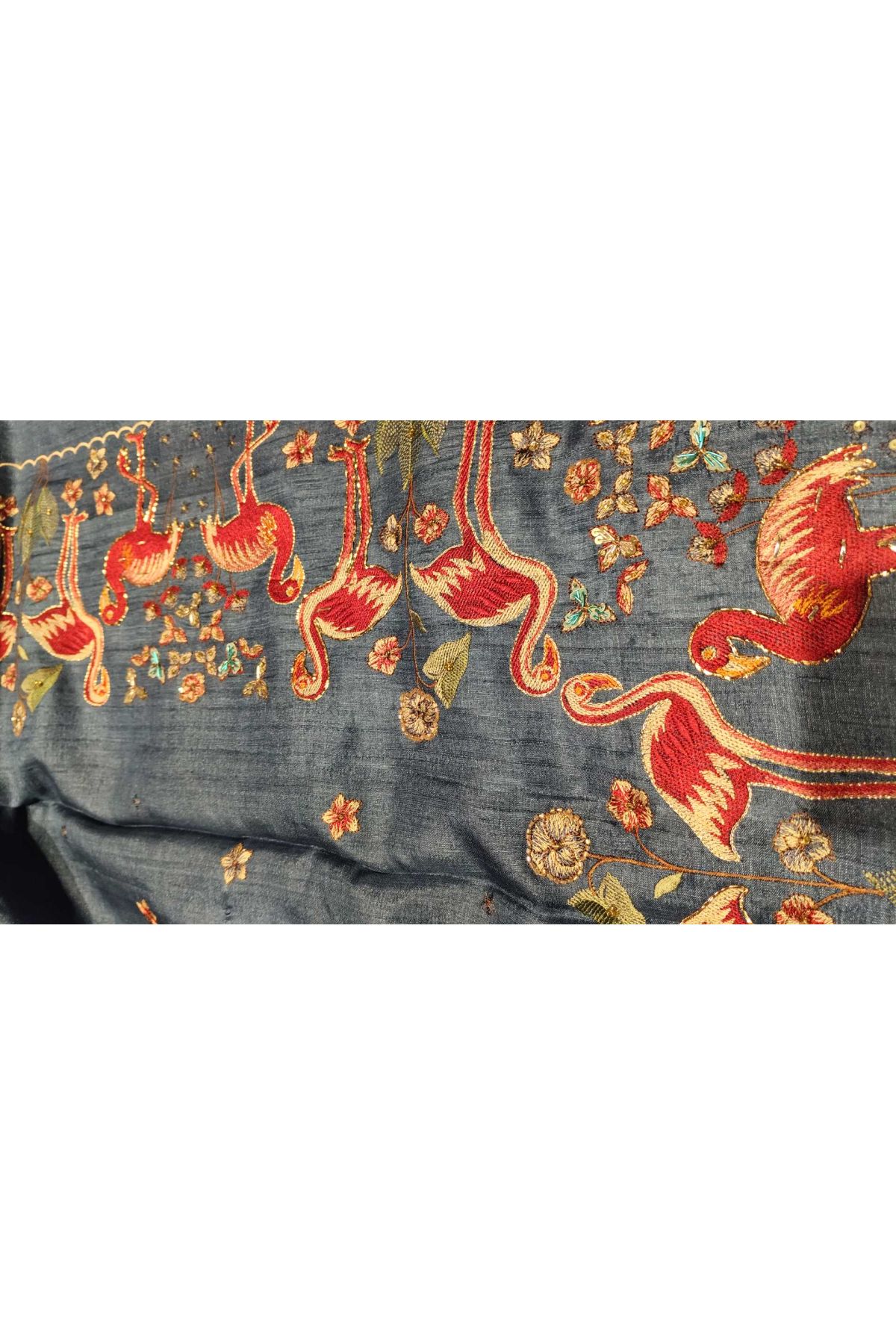 Fancy Organza Navy Blue Saree