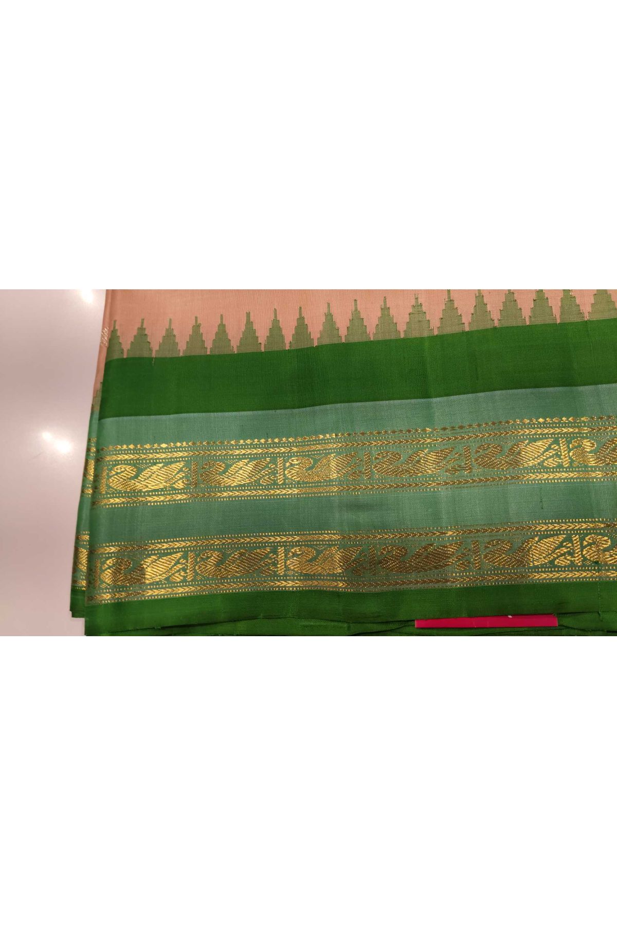 Gadwal Silk Baby Pink Saree
