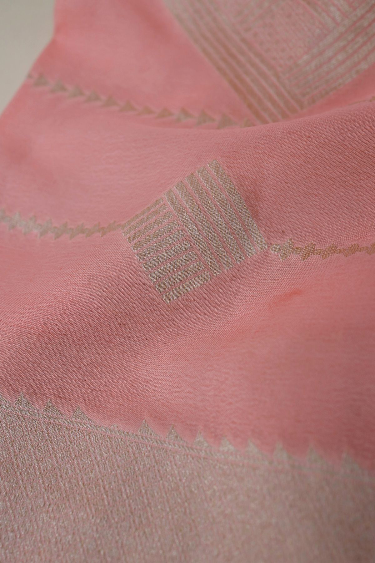 Banarasi Georgette Peach Saree