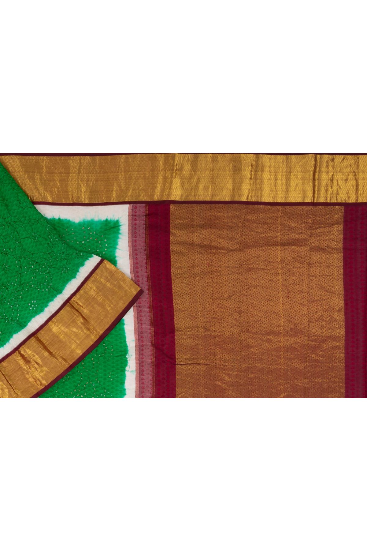 Kanchi Silk Green Bandhani Saree
