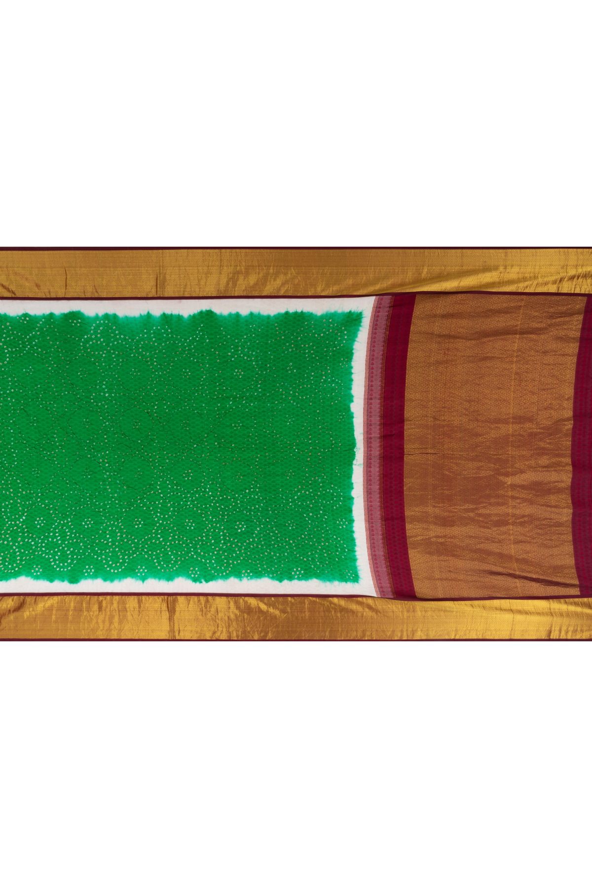 Kanchi Silk Green Bandhani Saree