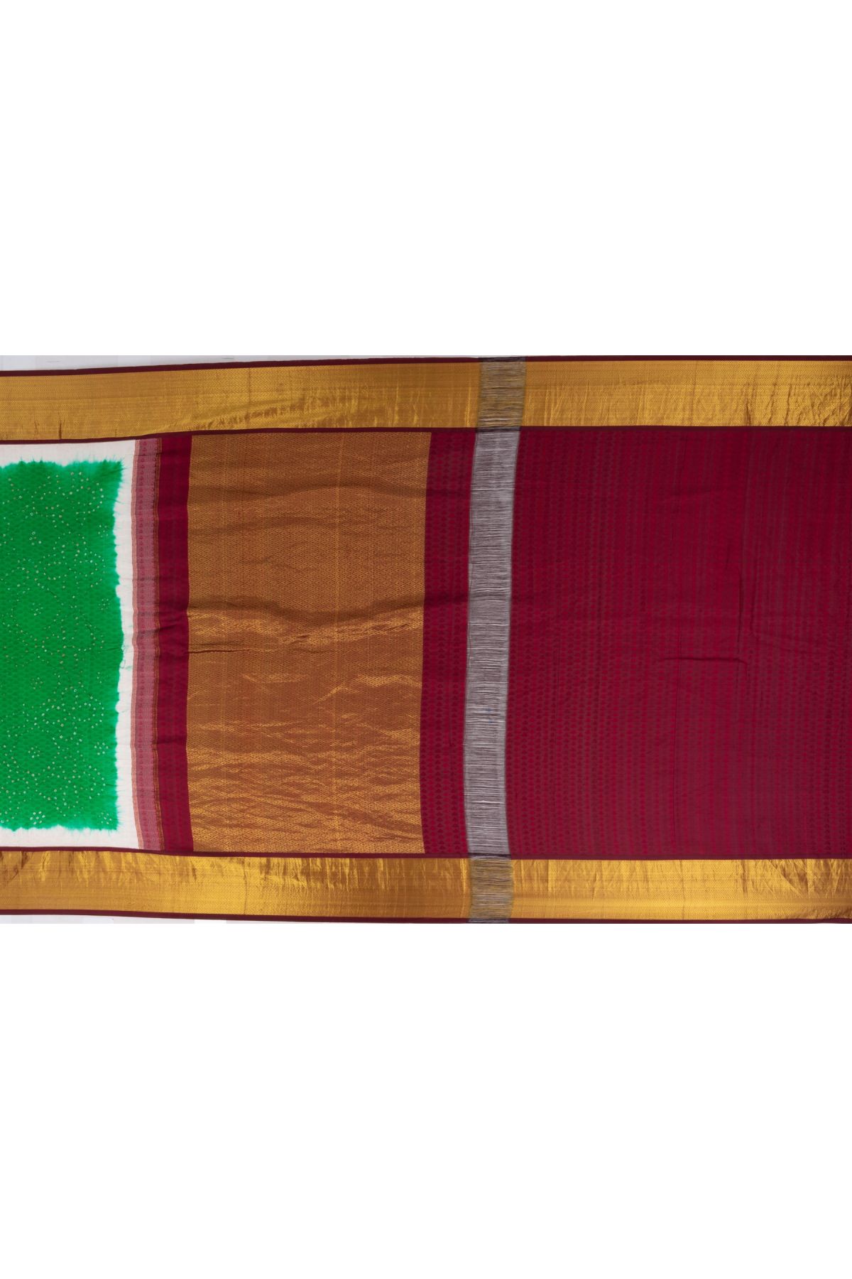 Kanchi Silk Green Bandhani Saree