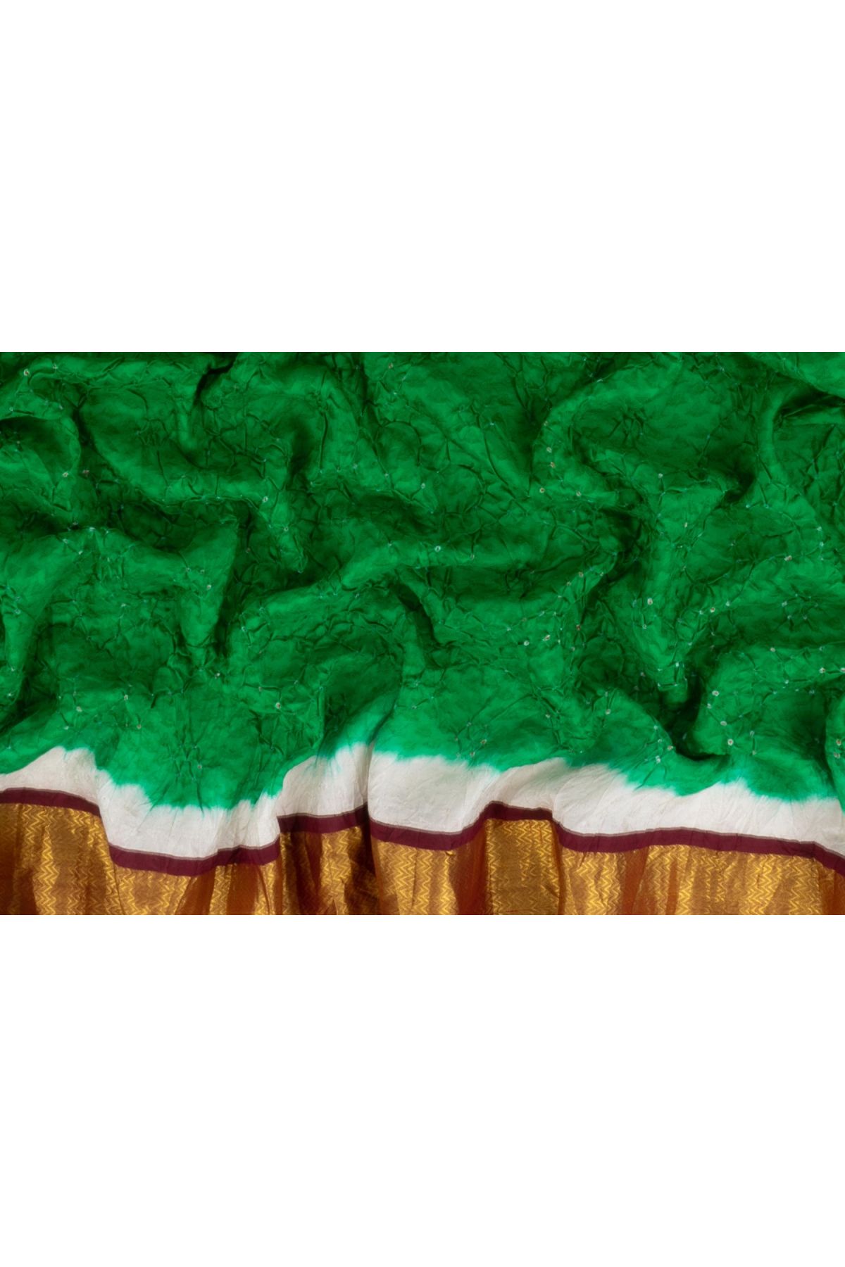 Kanchi Silk Green Bandhani Saree