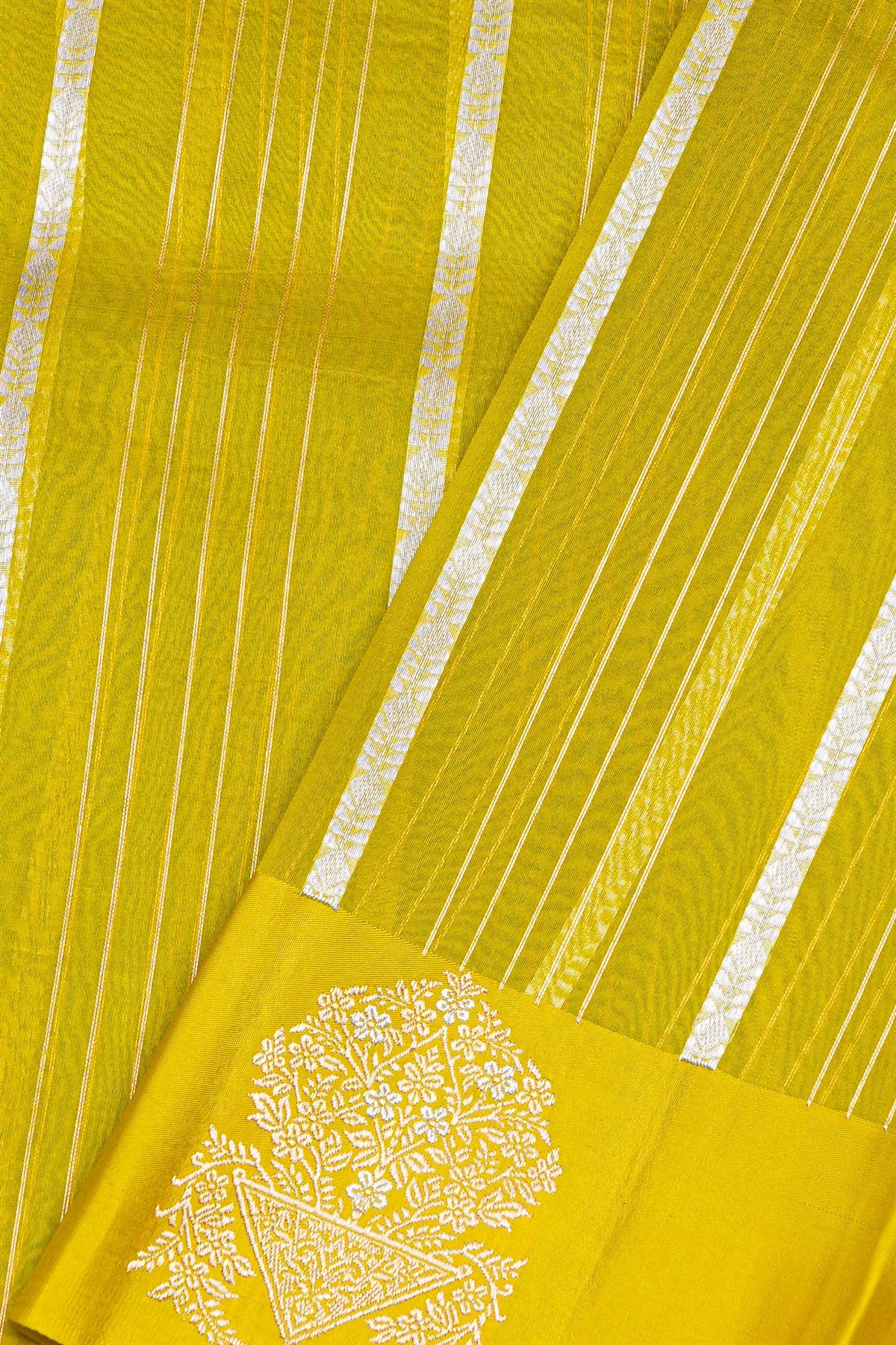 Designer Organza Lime Yellow Saree