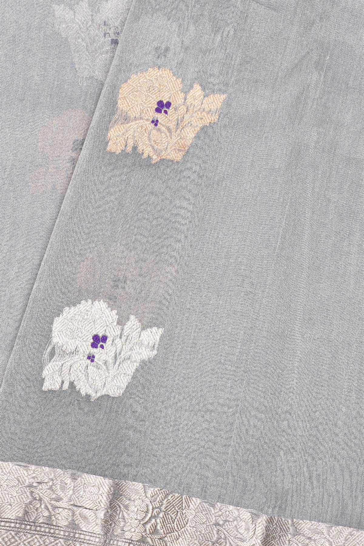 Designer Organza Grey Saree