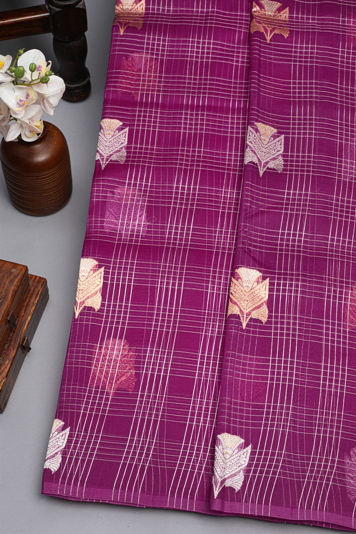 Designer Organza Magenta Saree