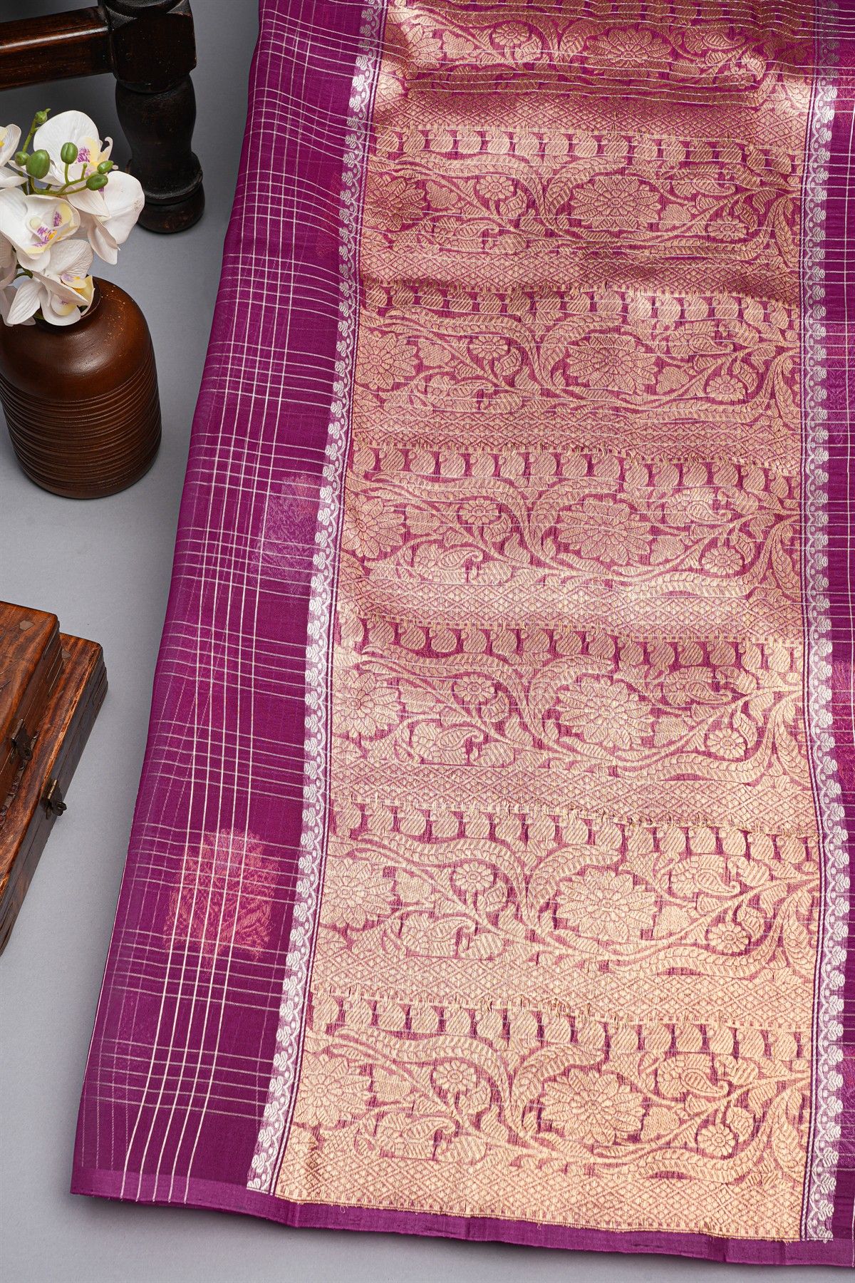 Designer Organza Magenta Saree