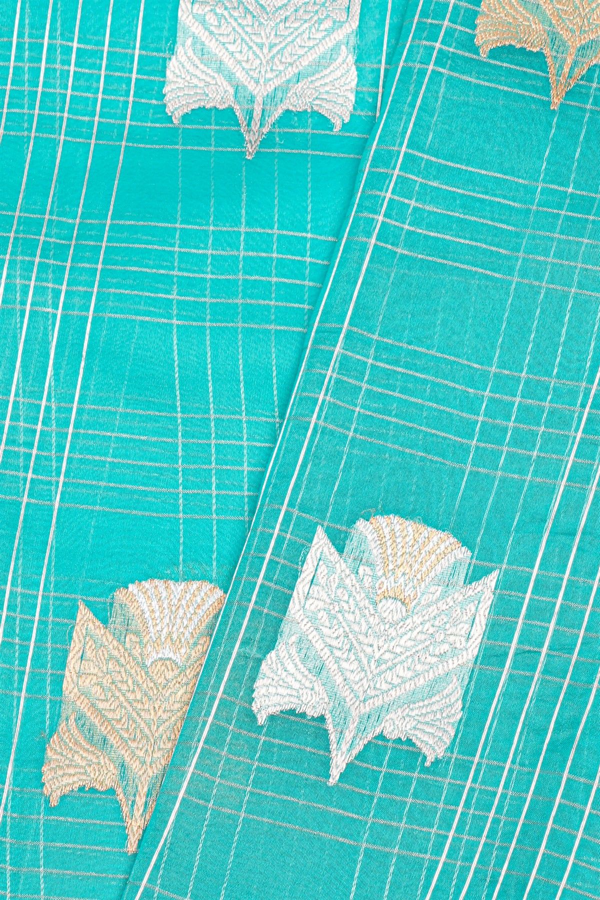 Designer Organza Sea Blue Saree