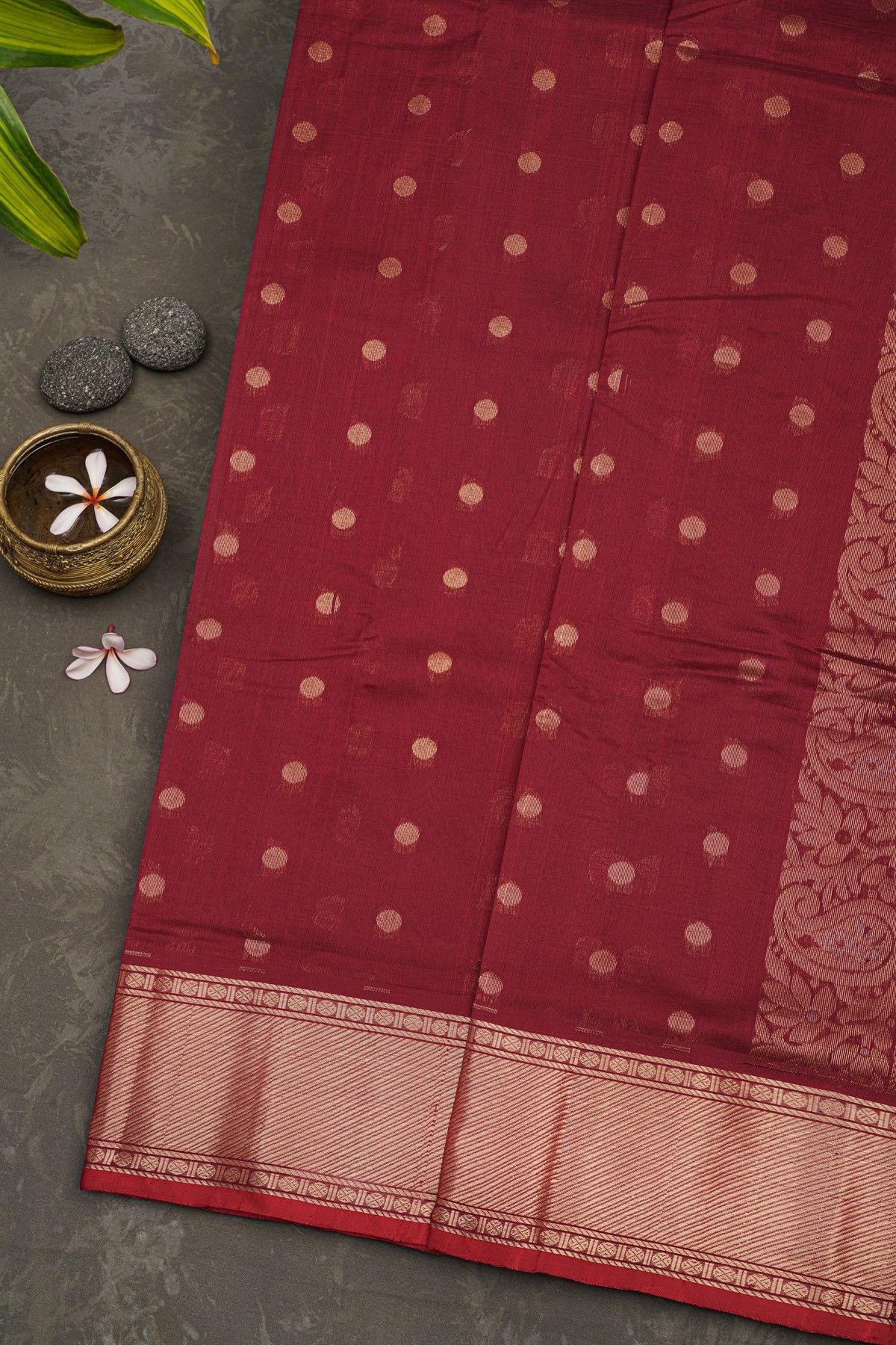 Kuppadam Designer Sico Maroon Saree