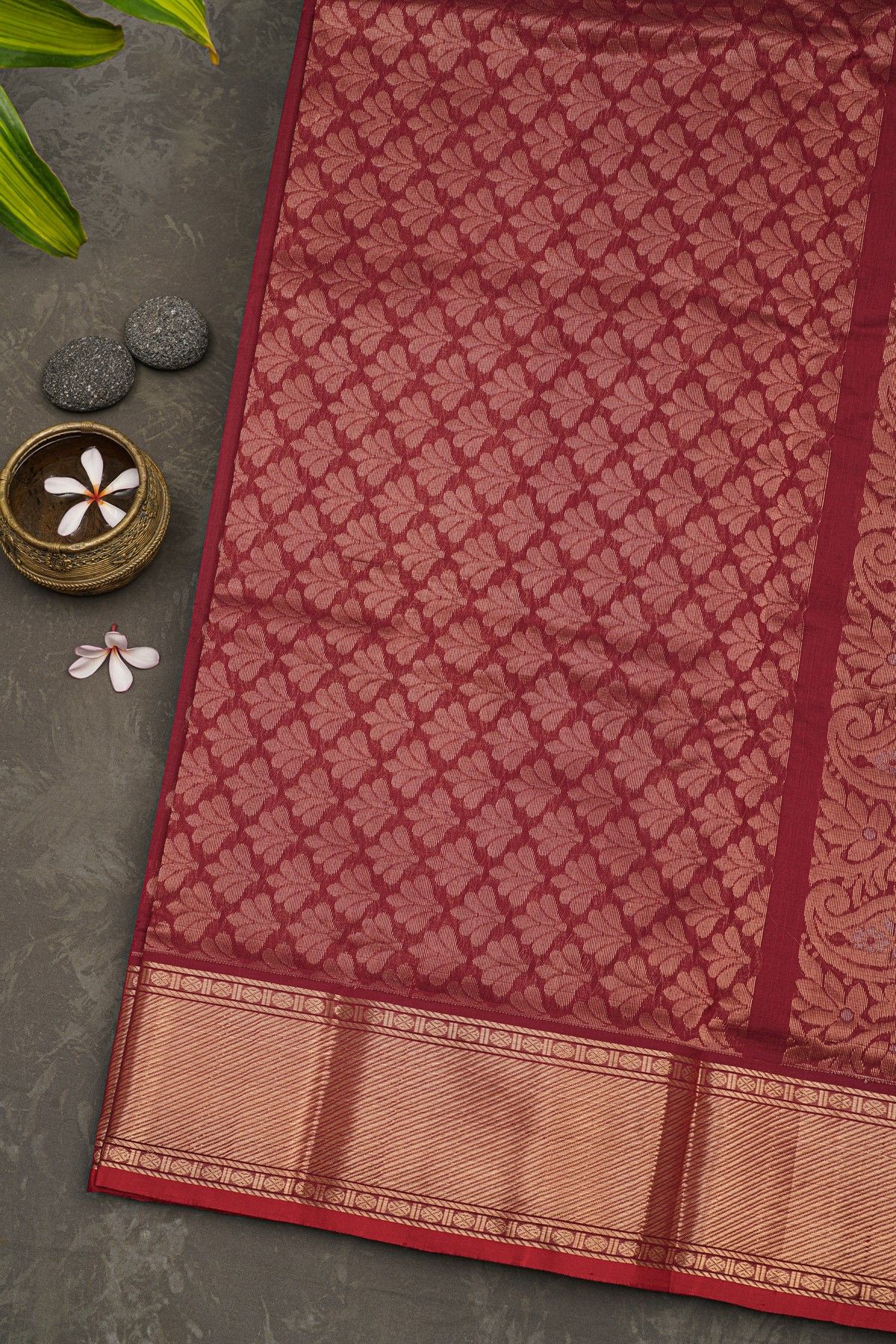 Kuppadam Designer Sico Maroon Saree