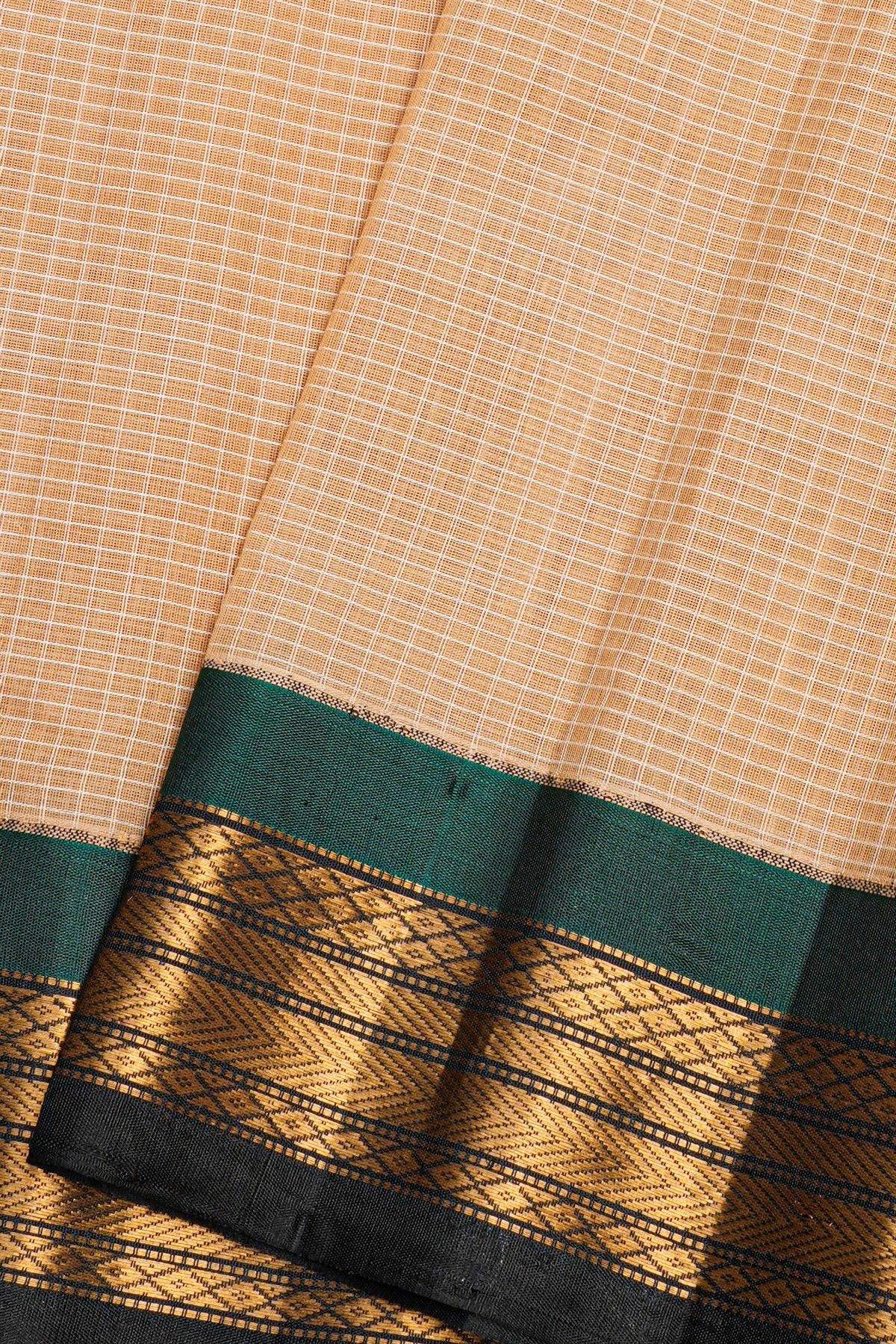 Gadwal Cotton Peach Saree