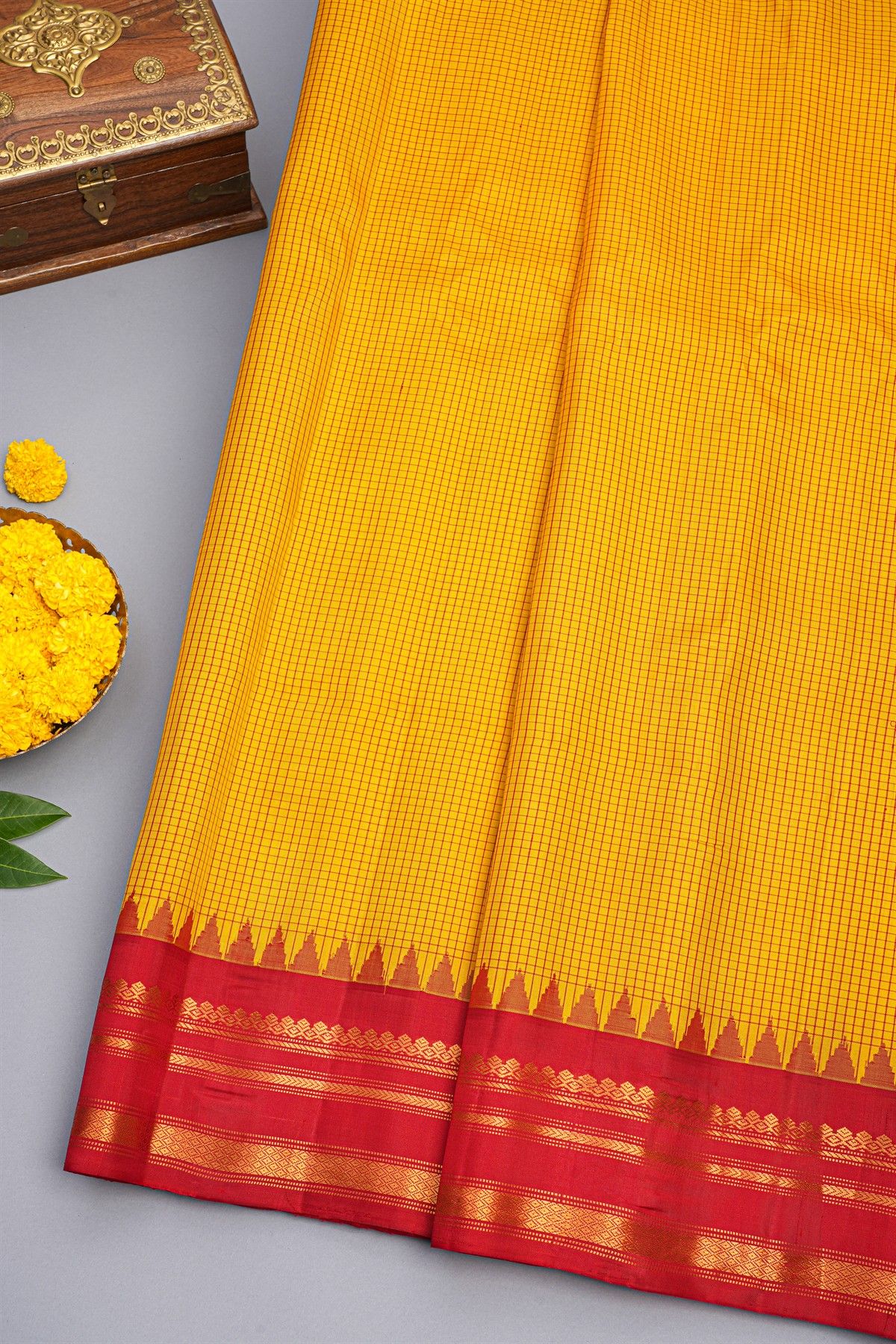 Gadwal Silk Yellow Saree