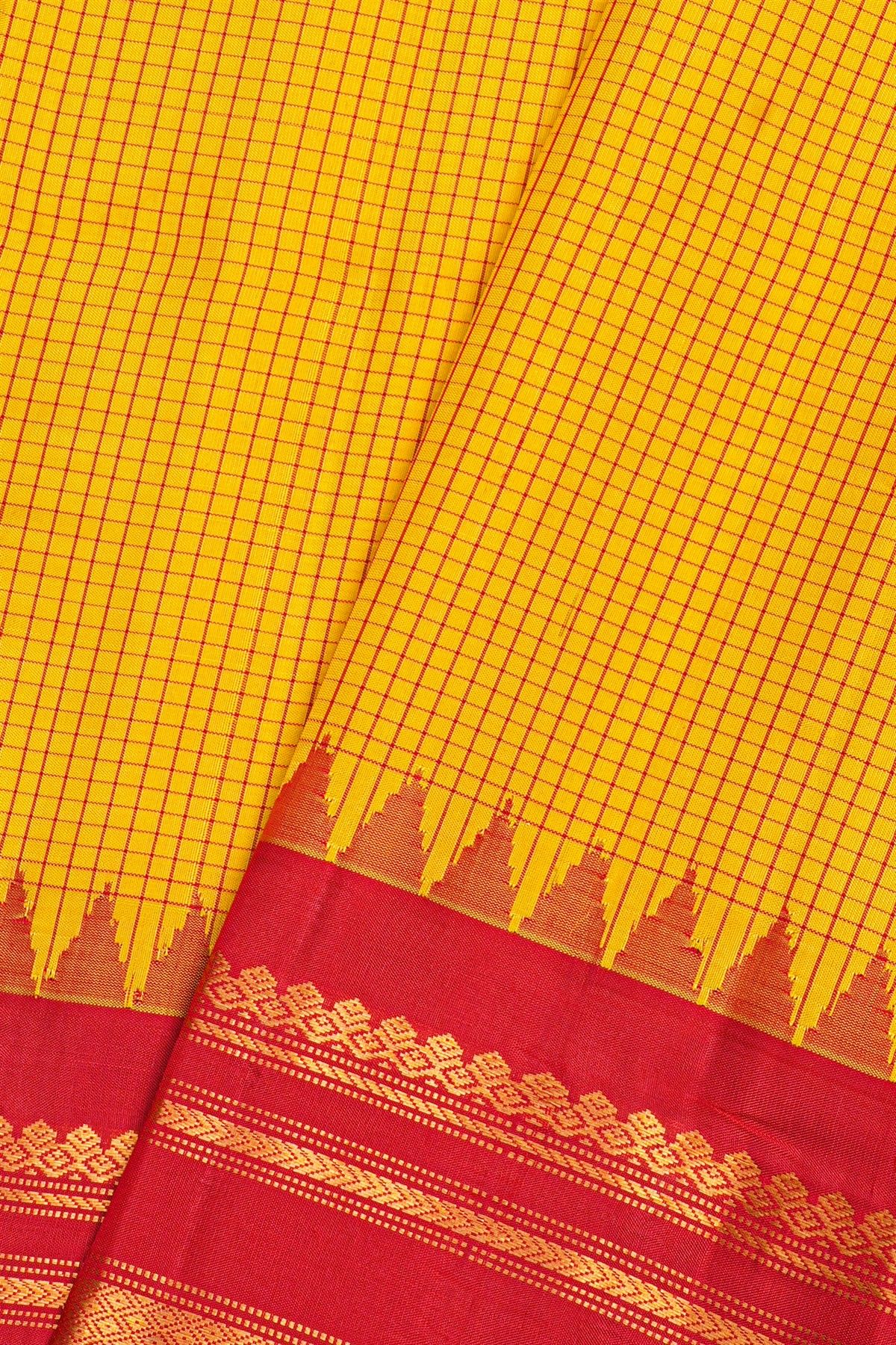 Gadwal Silk Yellow Saree