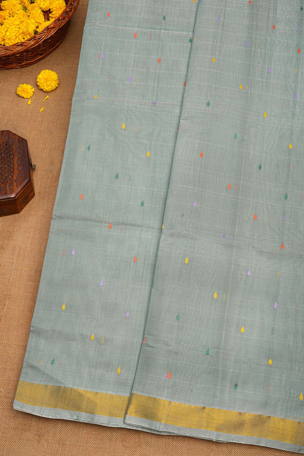 Khaadi Cotton Grey Saree