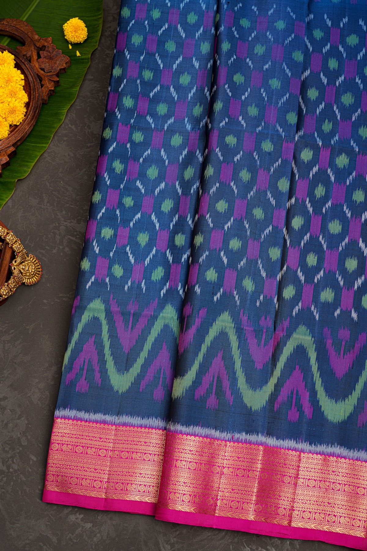 Coimbatore Soft Silk Peacock Blue Saree