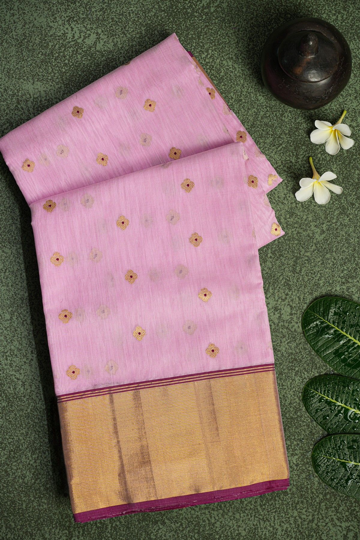 Chanderi Sico Lilac Saree
