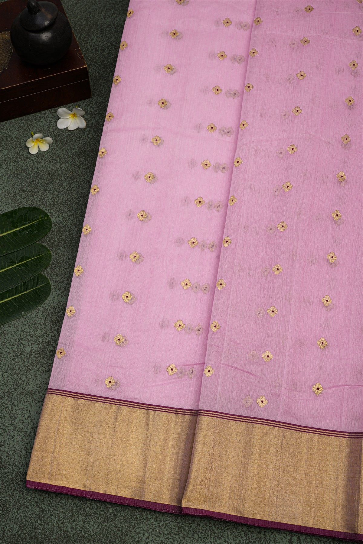 Chanderi Sico Lilac Saree