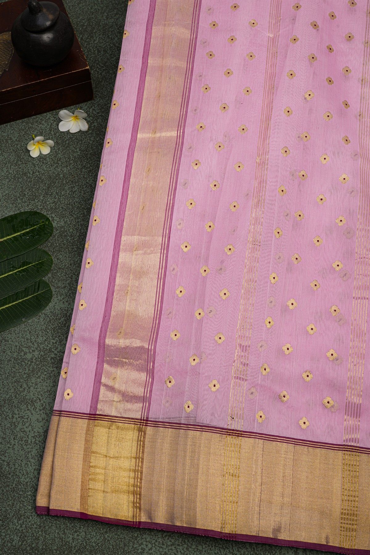 Chanderi Sico Lilac Saree