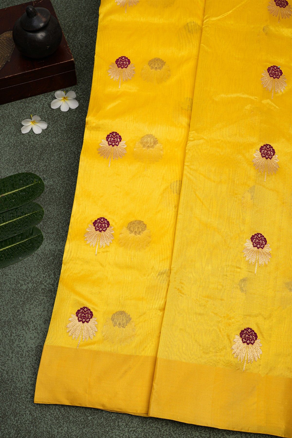 Chanderi Silk Yellow Saree
