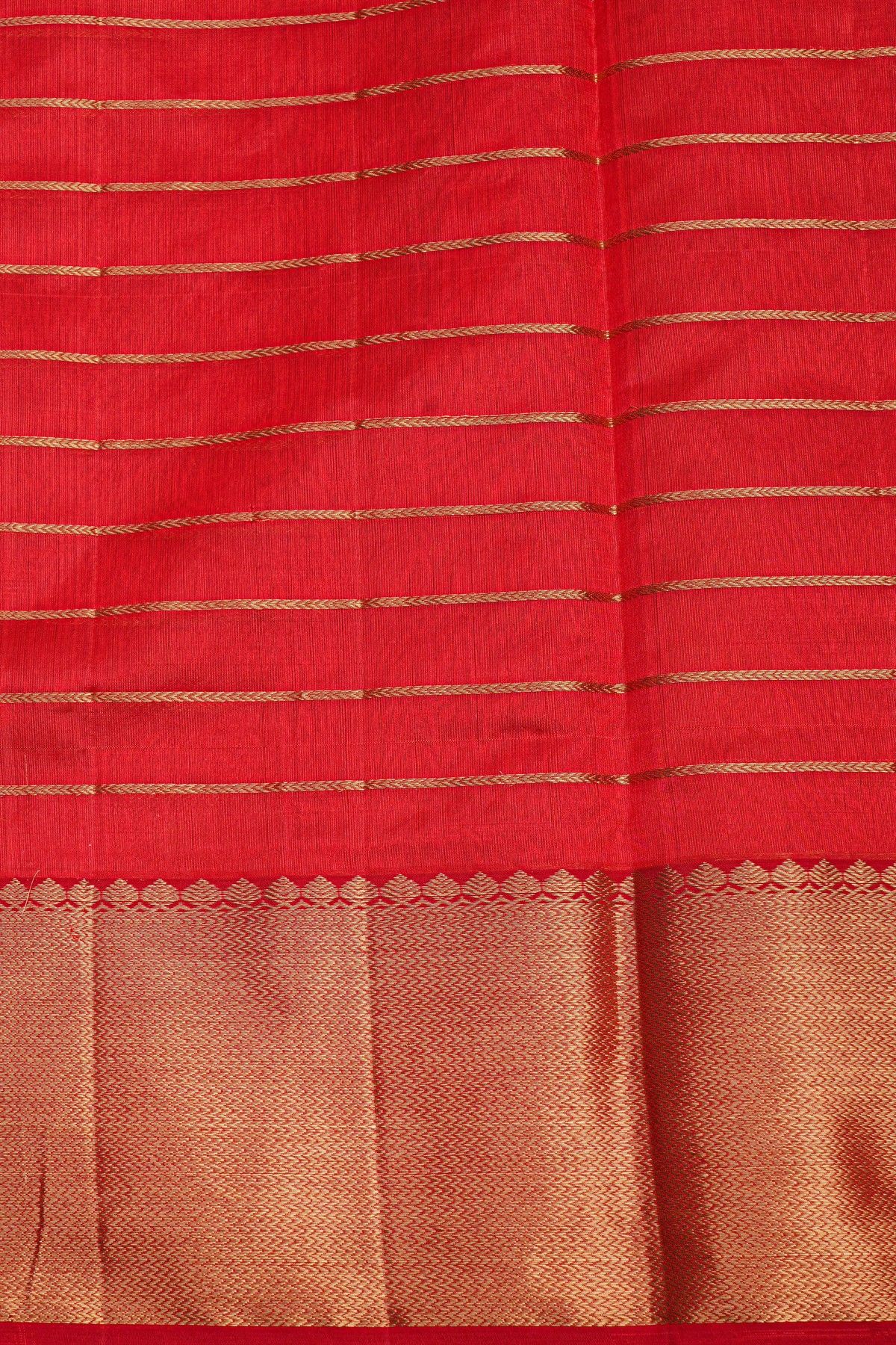 Chanderi Silk Red Saree