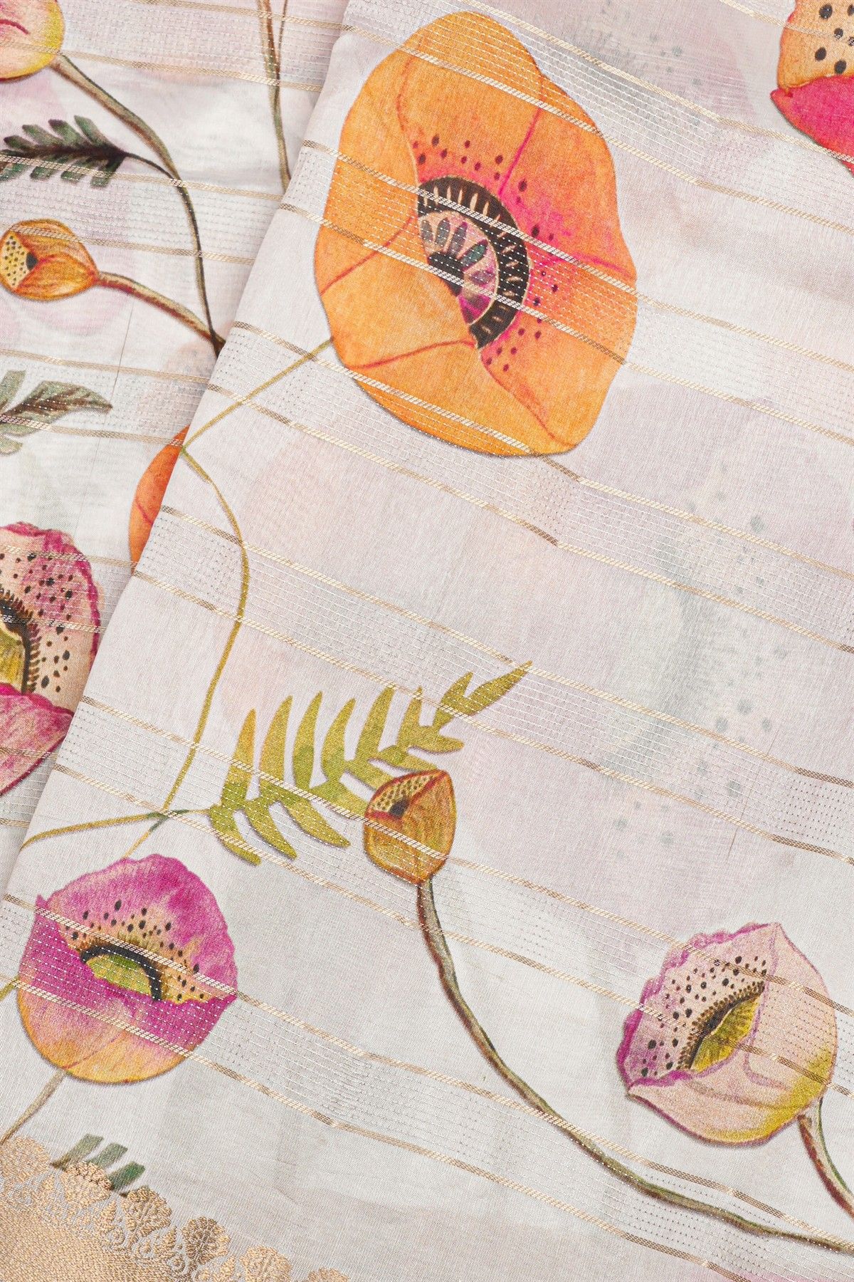 Matka Silk Off White Saree