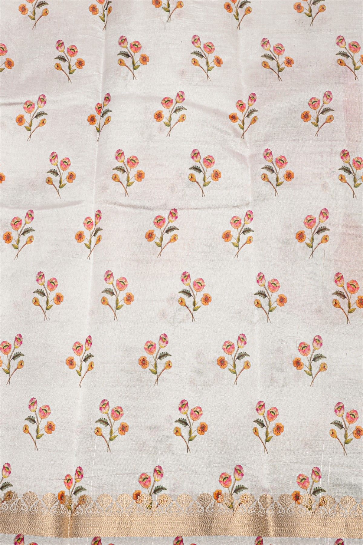 Matka Silk Off White Saree