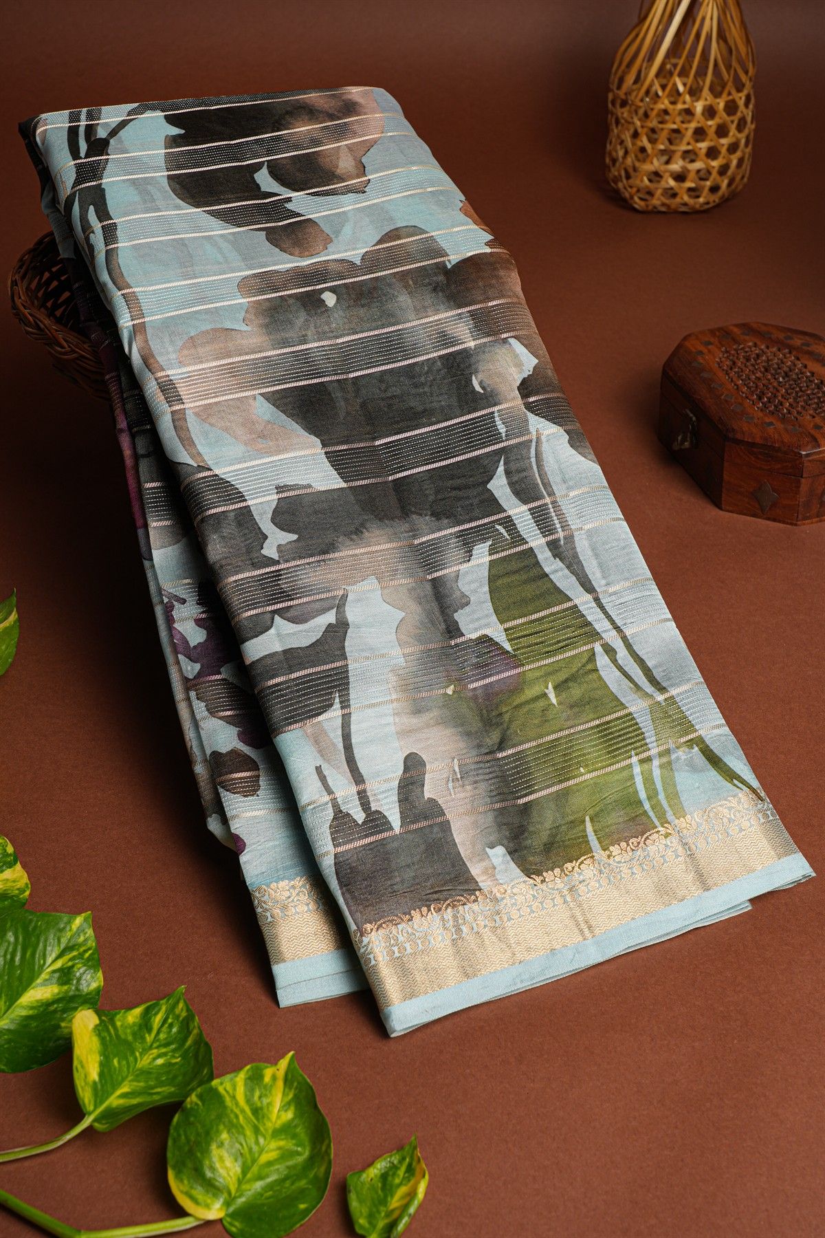 Matka Silk Sky Blue Saree