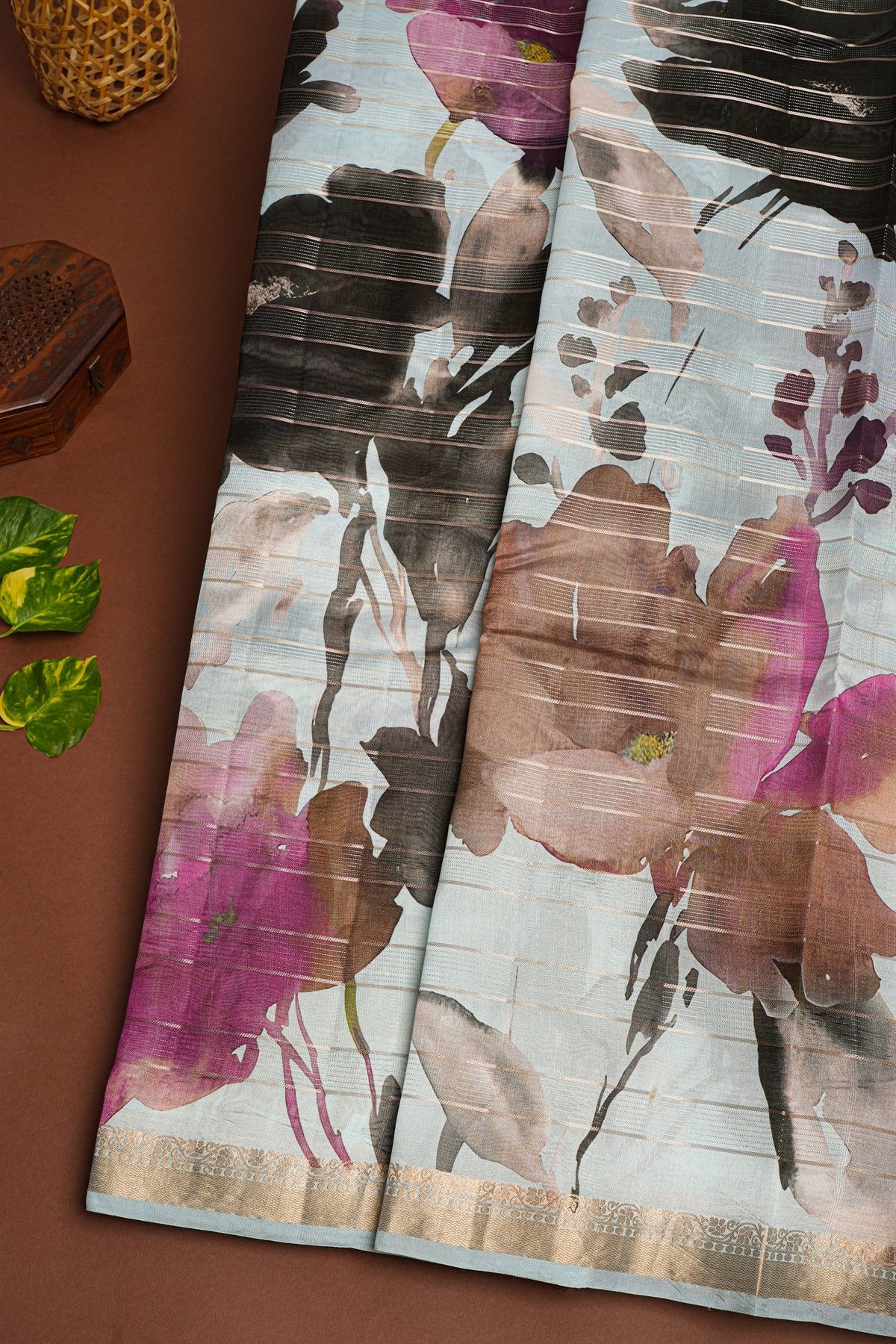 Matka Silk Sky Blue Saree