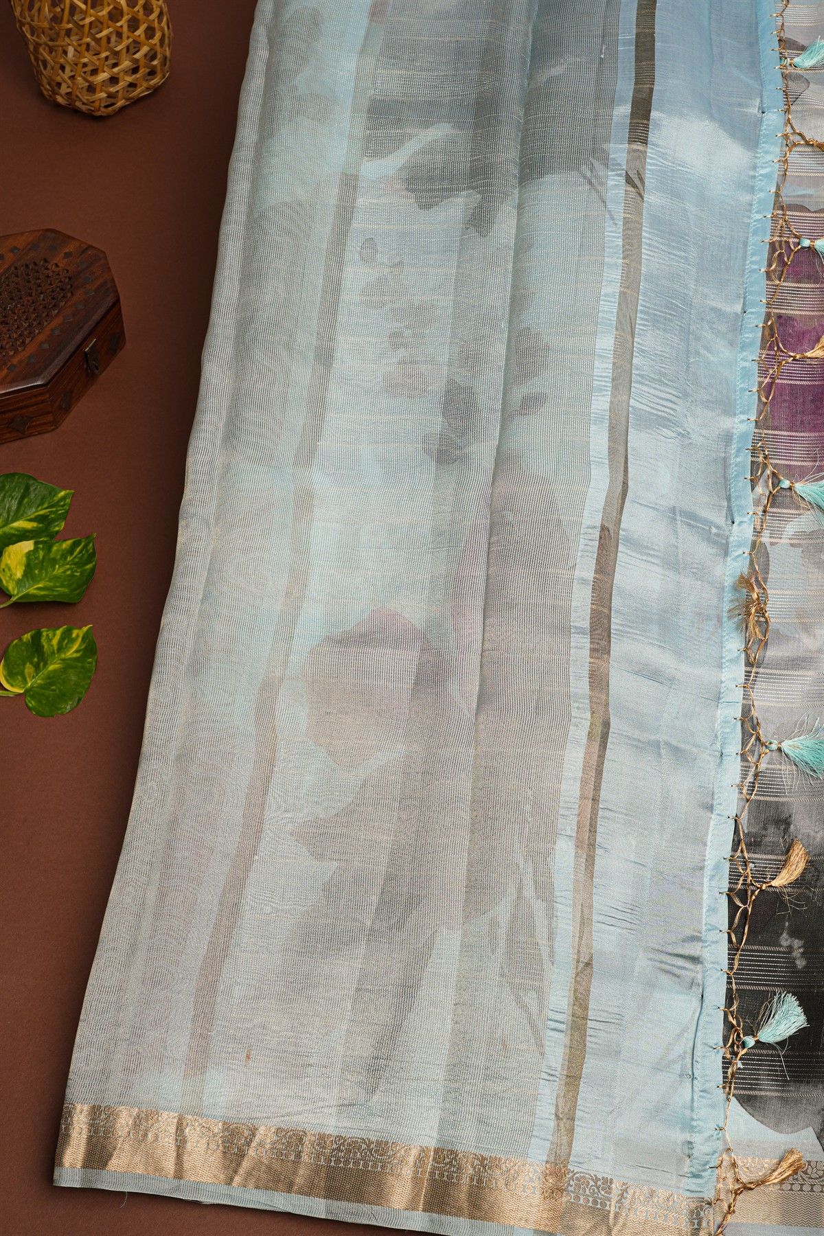 Matka Silk Sky Blue Saree