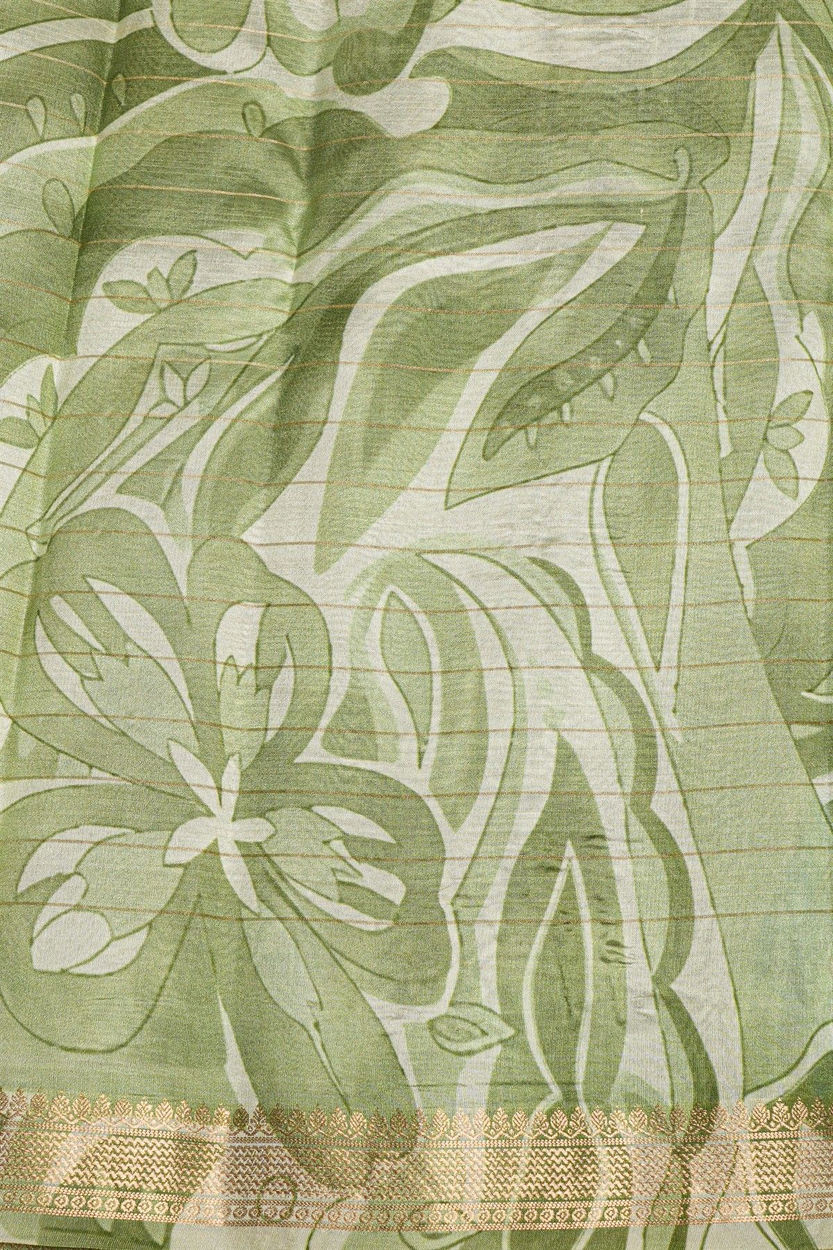 Matka Silk Pista Green Saree