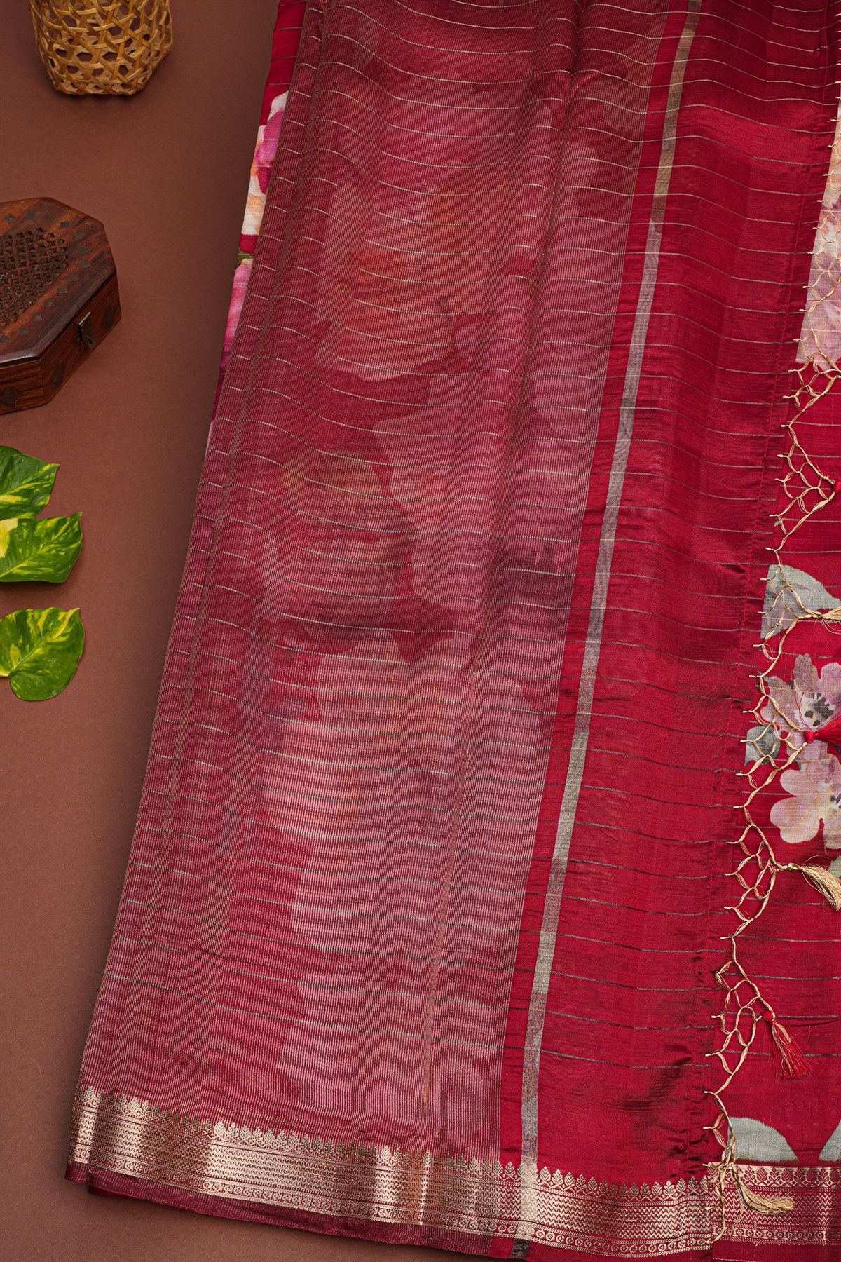 Matka Silk Red Saree