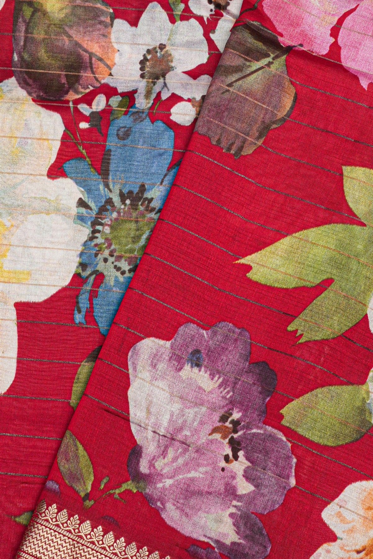 Matka Silk Red Saree