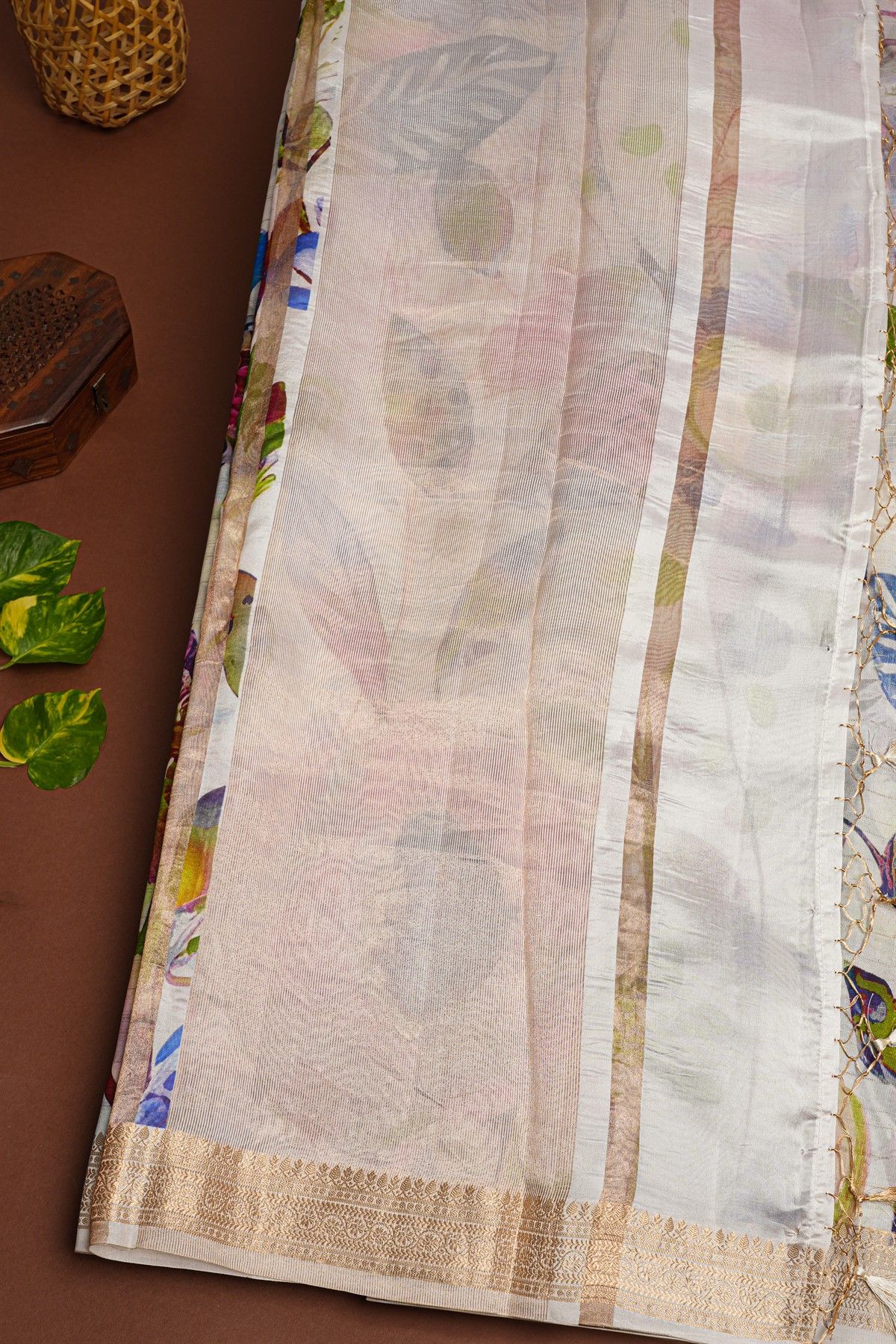 Matka Silk Off White Saree