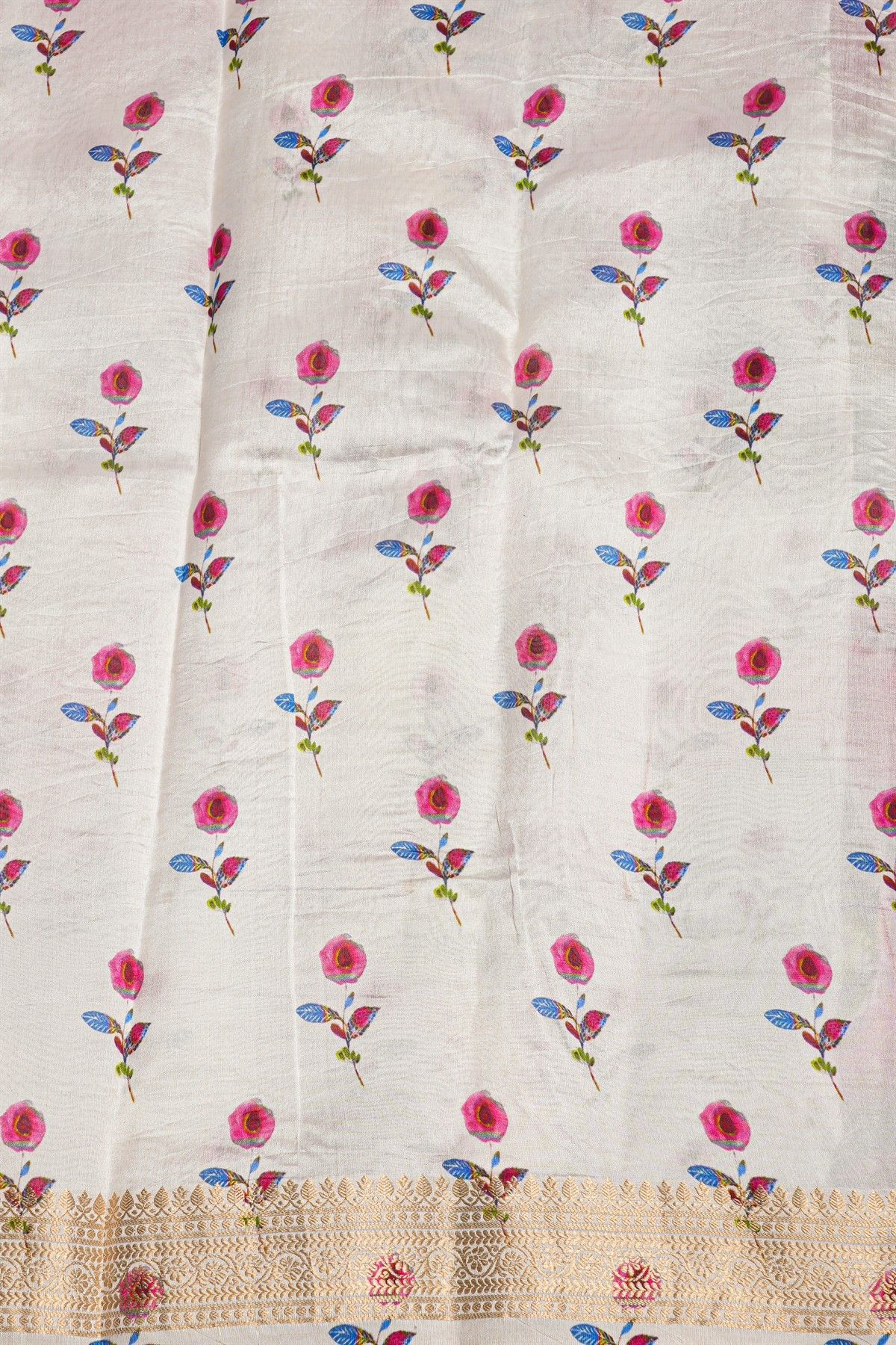 Matka Silk Off White Saree