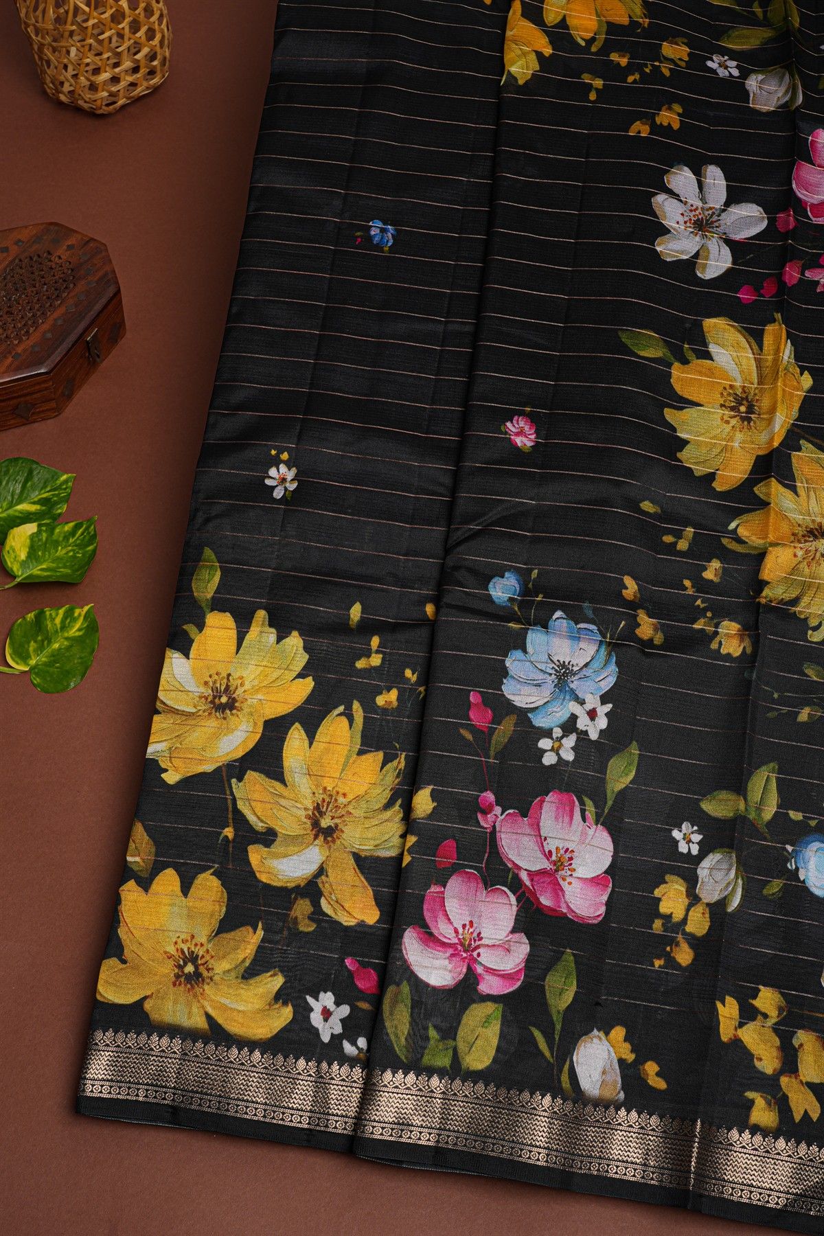 Matka Silk Black Saree