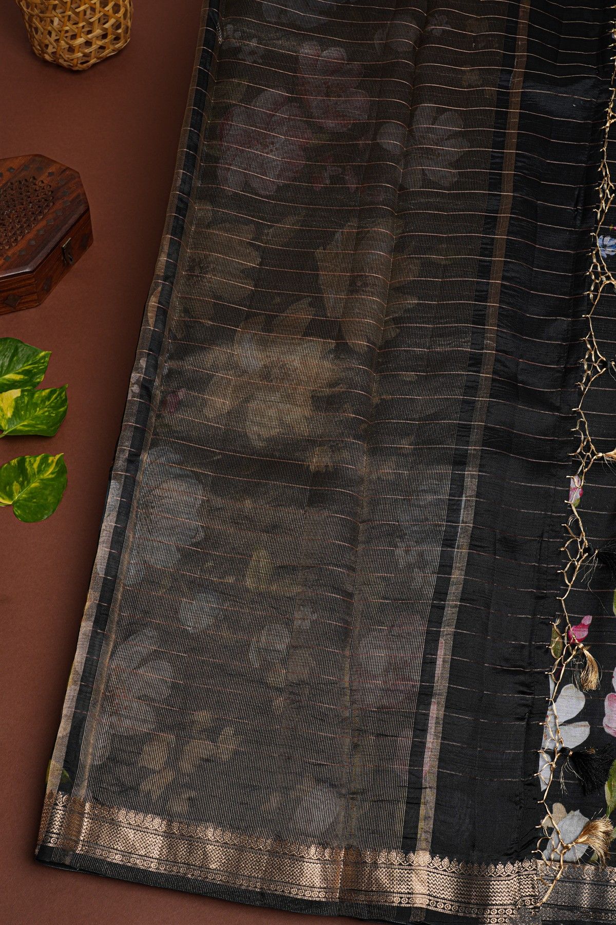 Matka Silk Black Saree