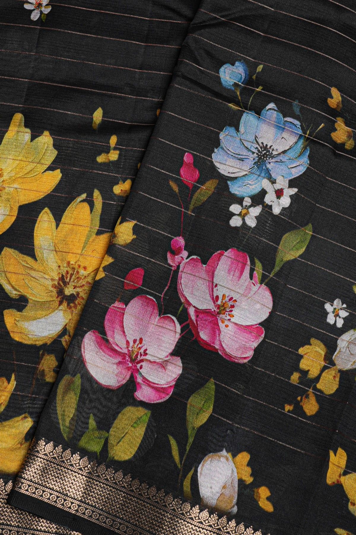 Matka Silk Black Saree